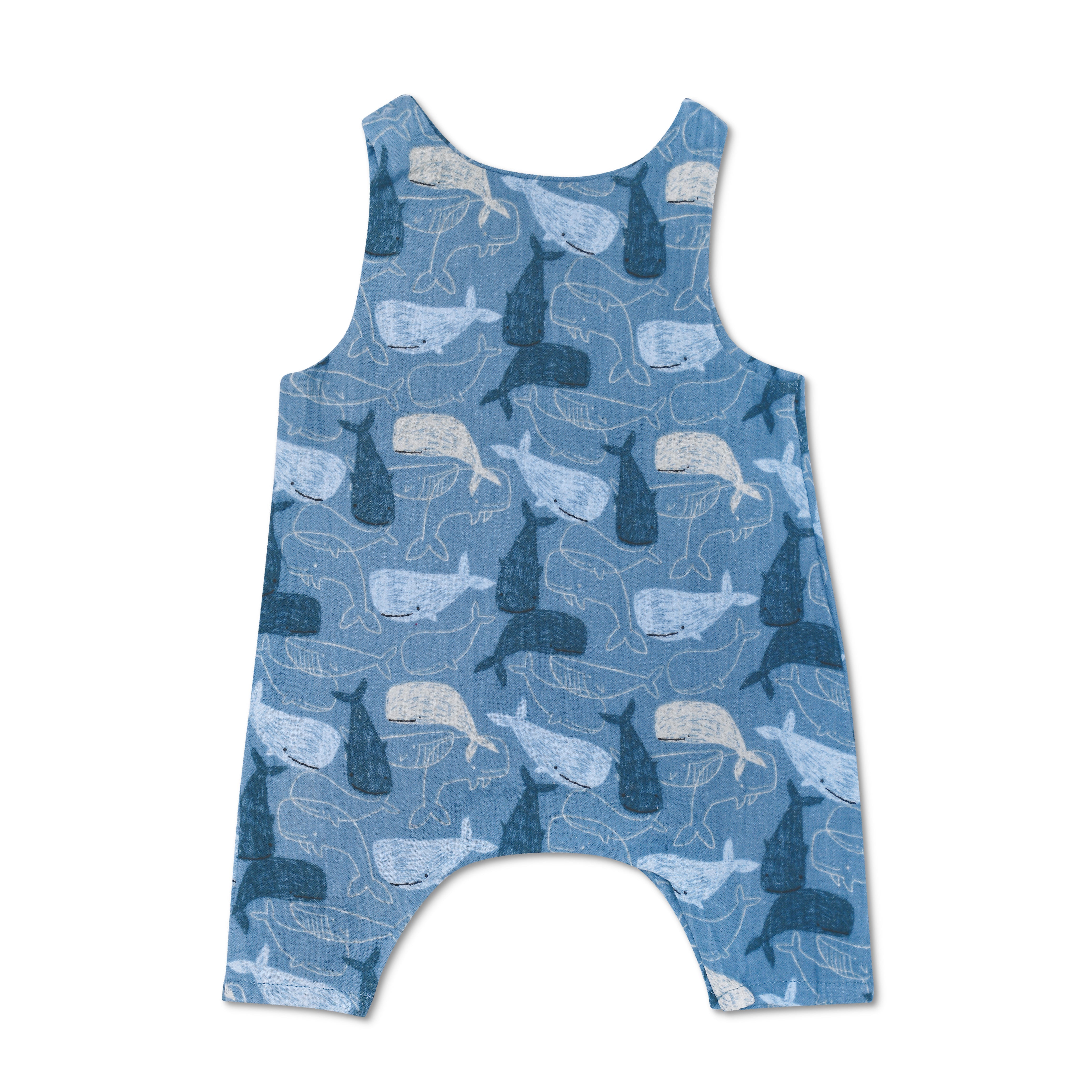 Muslin Snap Jumpsuit - Whale Tales
