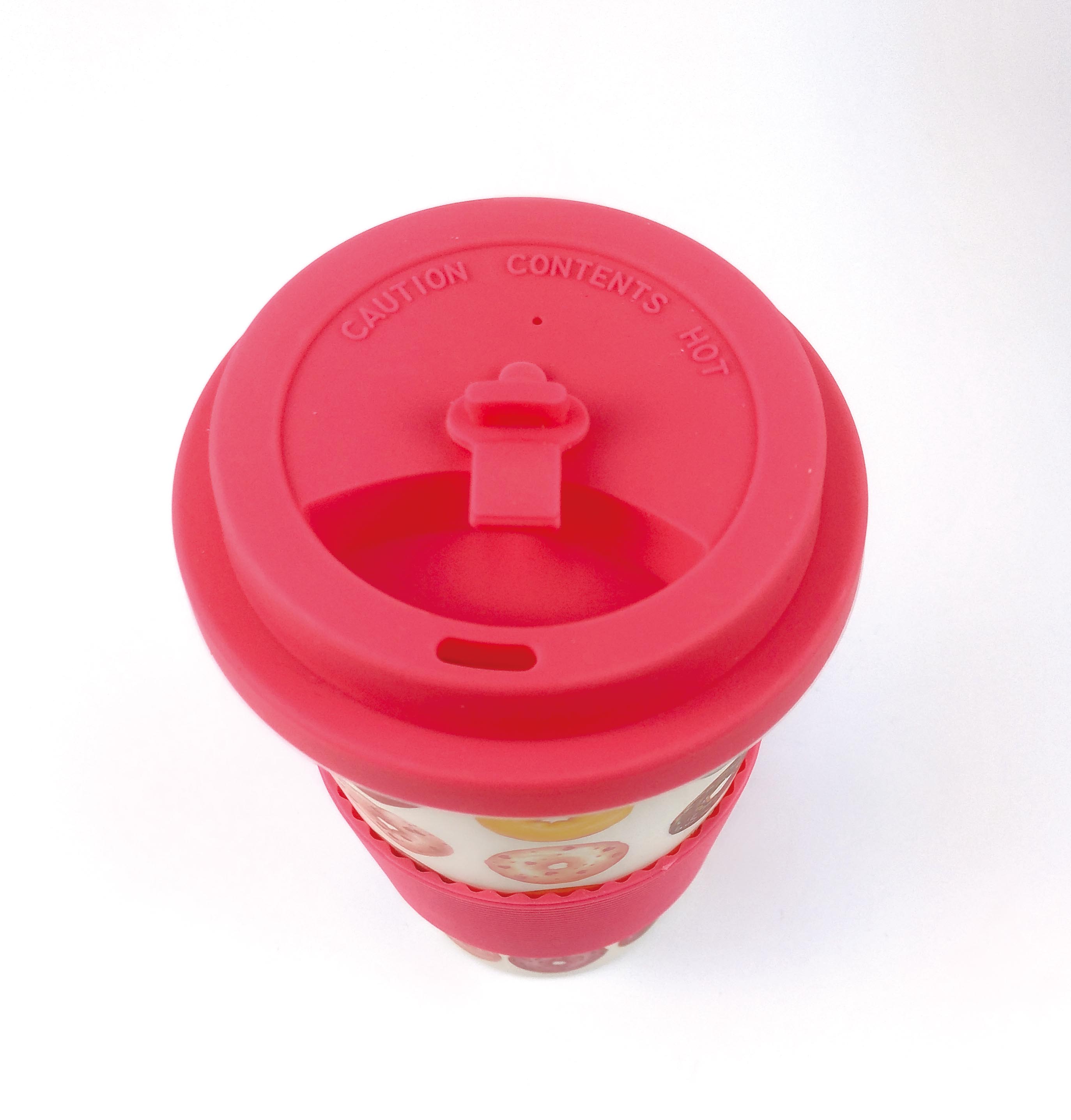 Eco-friendly Reusable Plant Fiber Travel Mug With Donuts Design