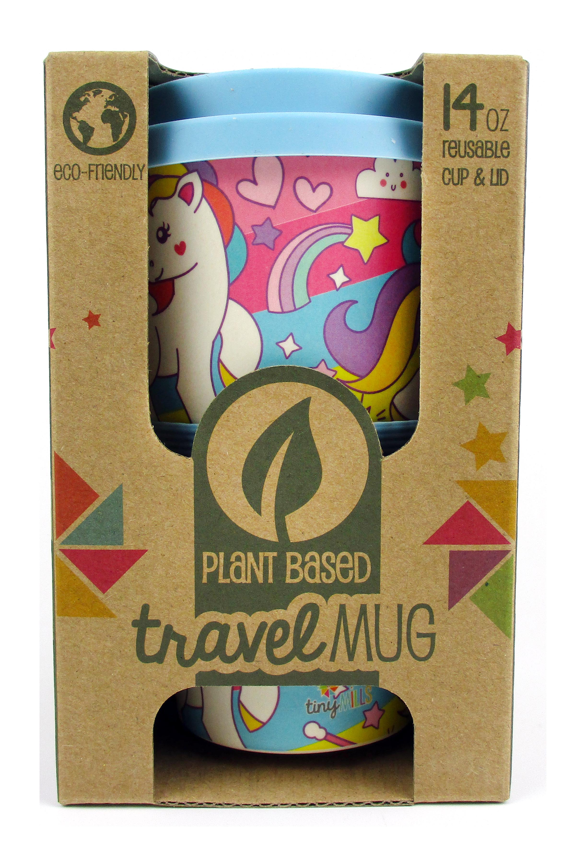 Eco-friendly Reusable Plant Fiber Travel Mug With Unicorn Design