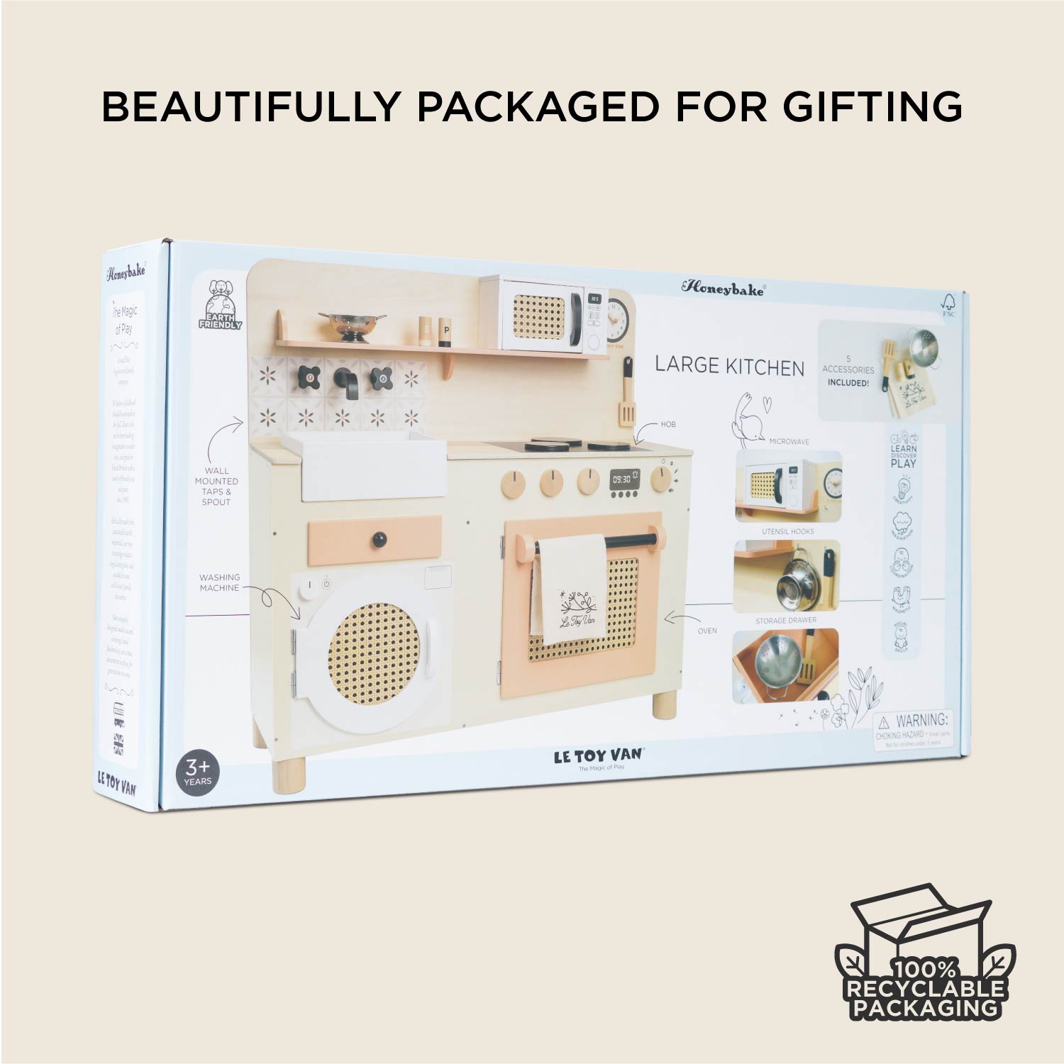 Family Size Wooden Play Kitchen