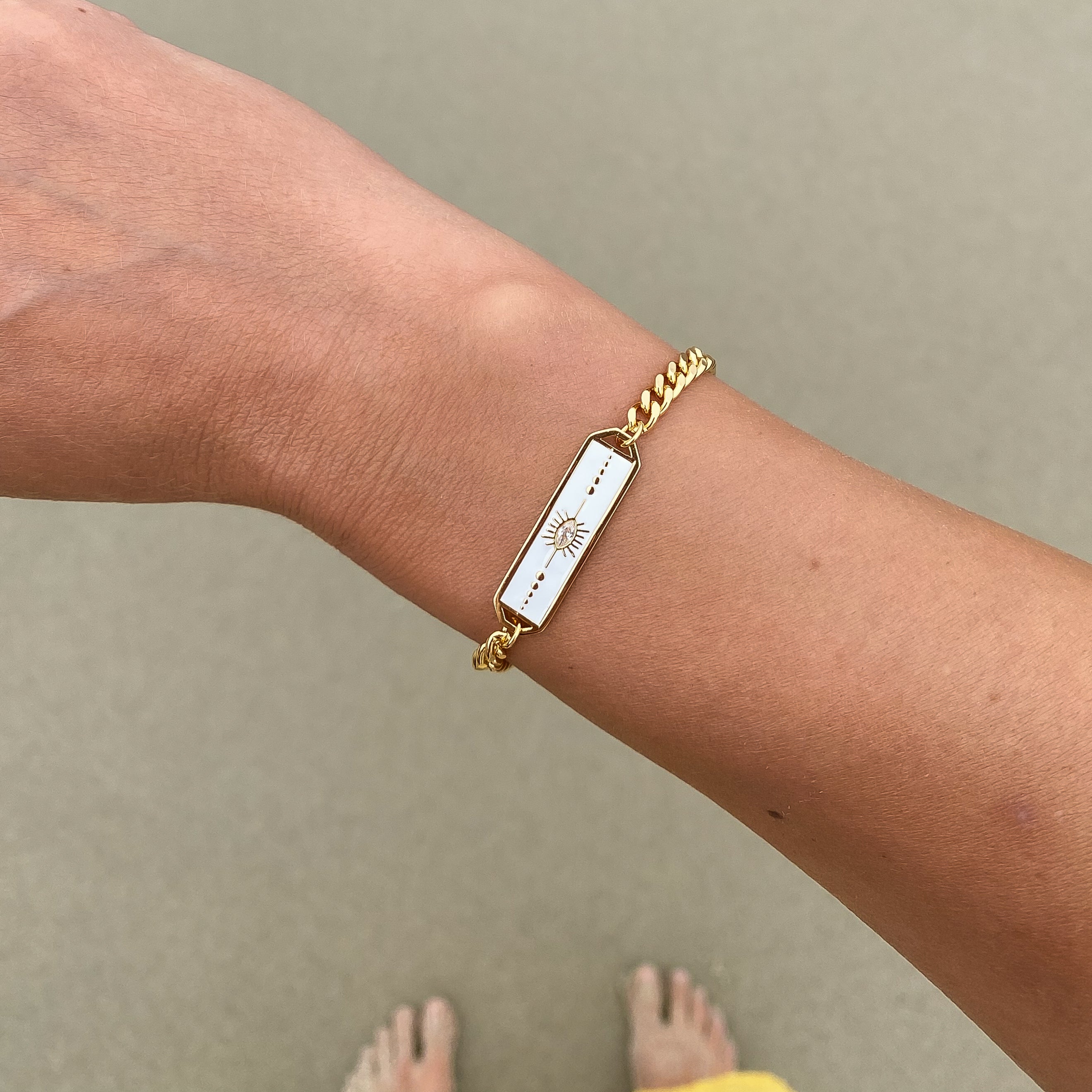 Talisman White Enamel Bracelet