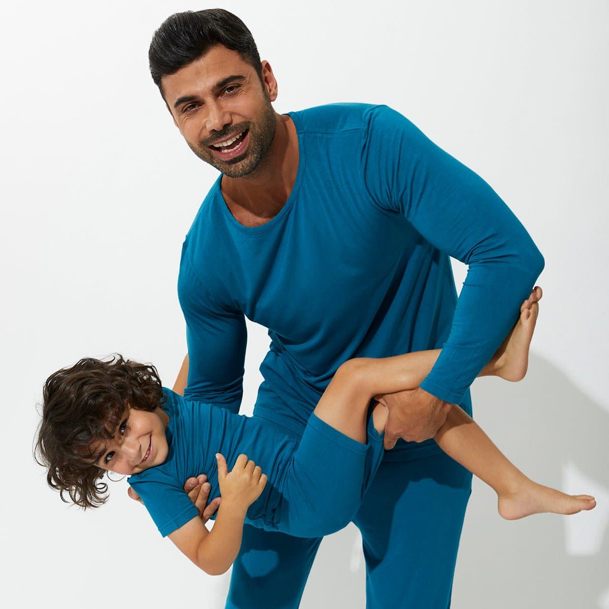 Teal Blue Bamboo Kids Pajama Short Set