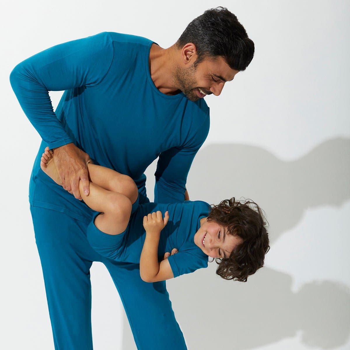 Teal Blue Bamboo Kids Pajama Short Set