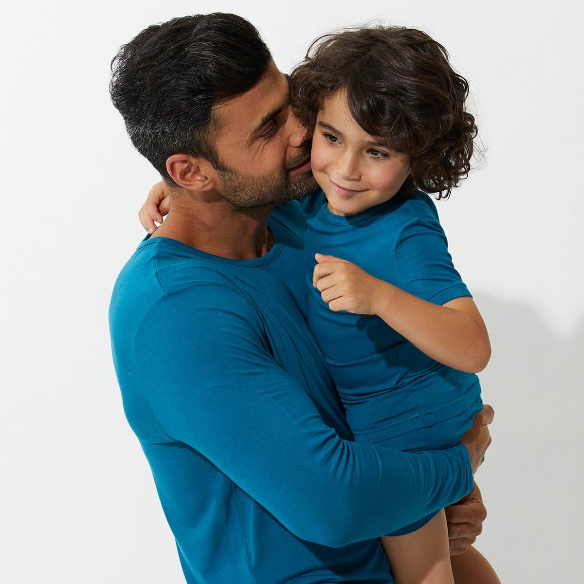 Teal Blue Bamboo Kids Pajama Short Set