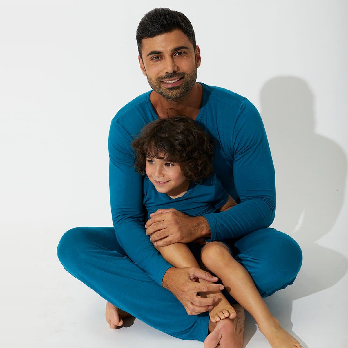 Teal Blue Bamboo Kids Pajama Short Set
