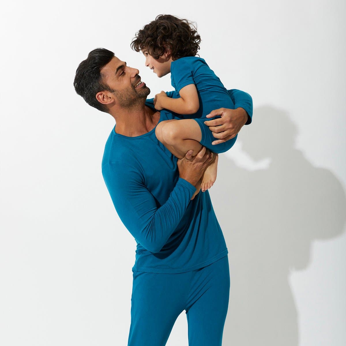 Teal Blue Bamboo Kids Pajama Short Set