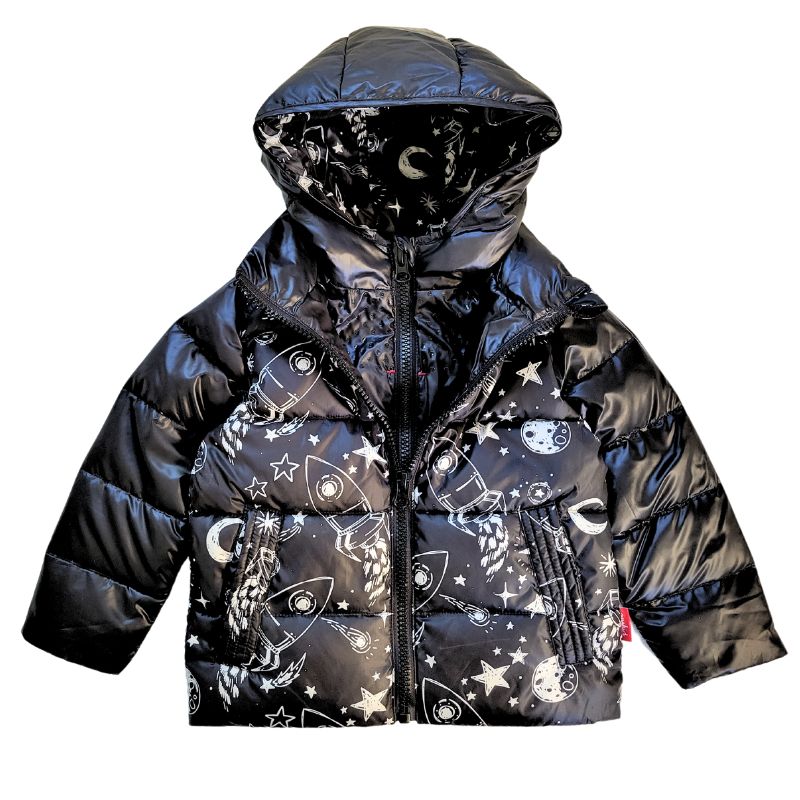 Car Seat Coat | The Road Coat Down - Rocketship Print