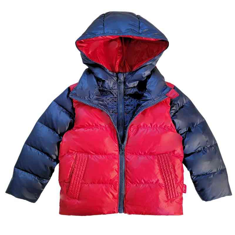 Car Seat Coat | The Road Coat Down - Navy/red