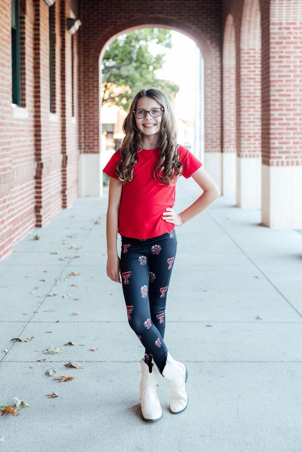 Texas Tech Black Raider Red Leggings