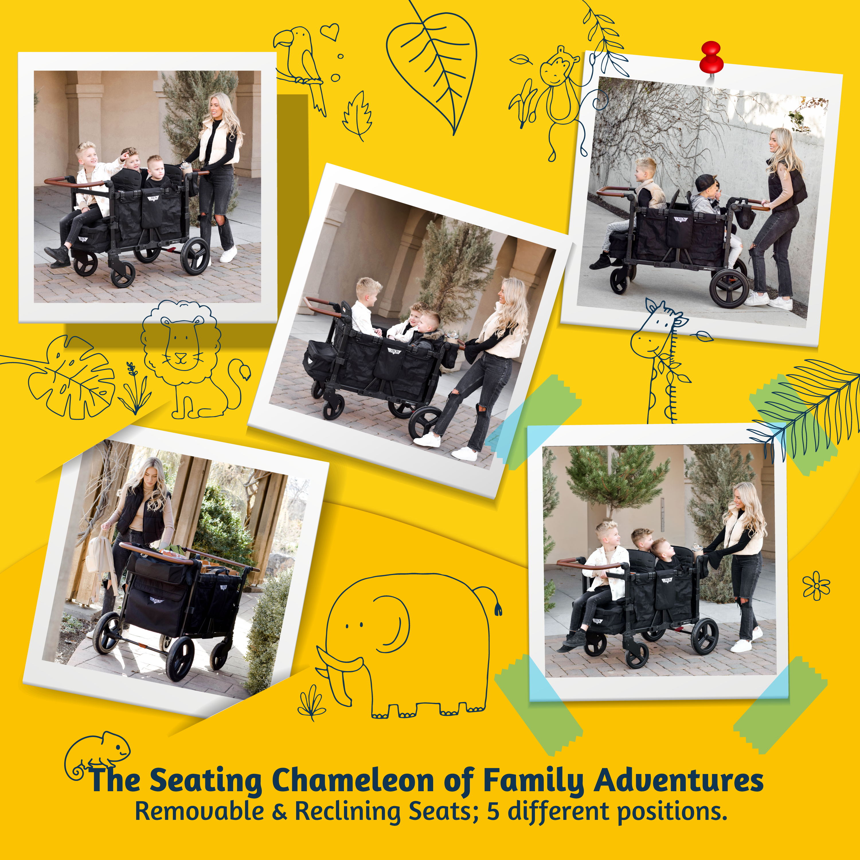 Keenz Vyo͞o The Seating Chameleon Stroller Wagon 4-passengers
