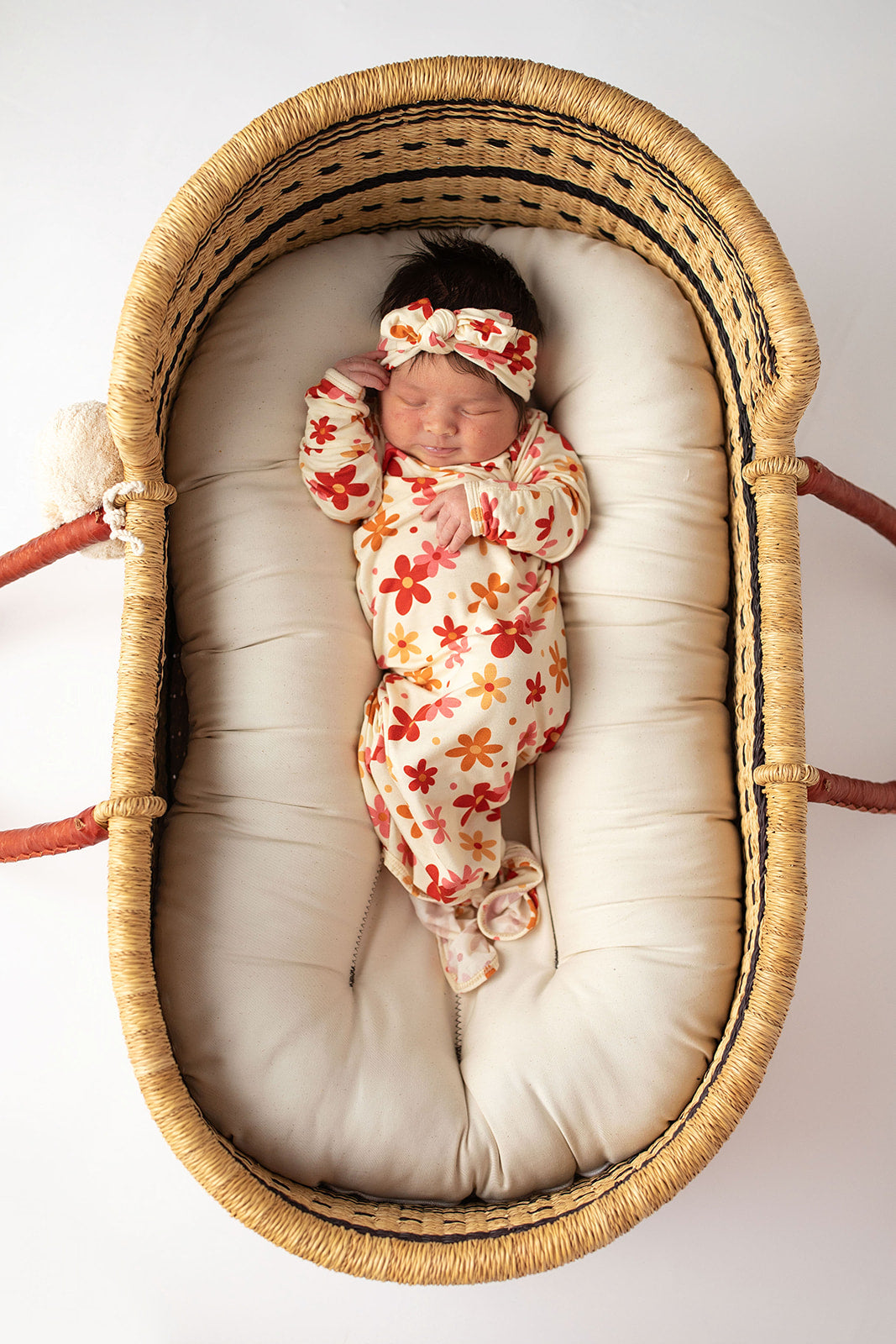 70s Groovy Flower Knotted Newborn Gown