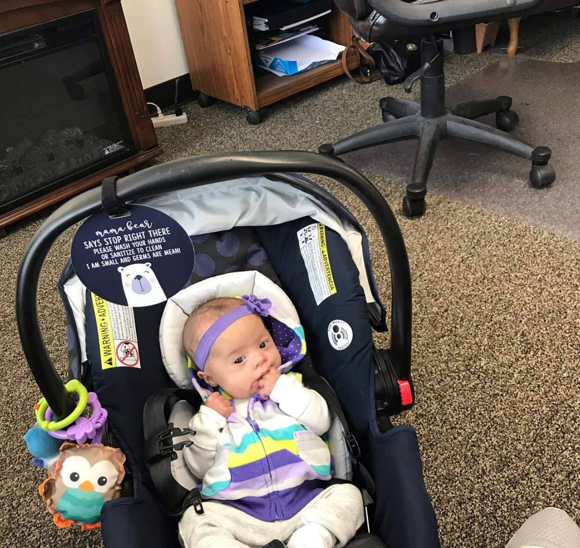 Mama Bear Please Don't Touch My Baby Car Seat Sign Tag