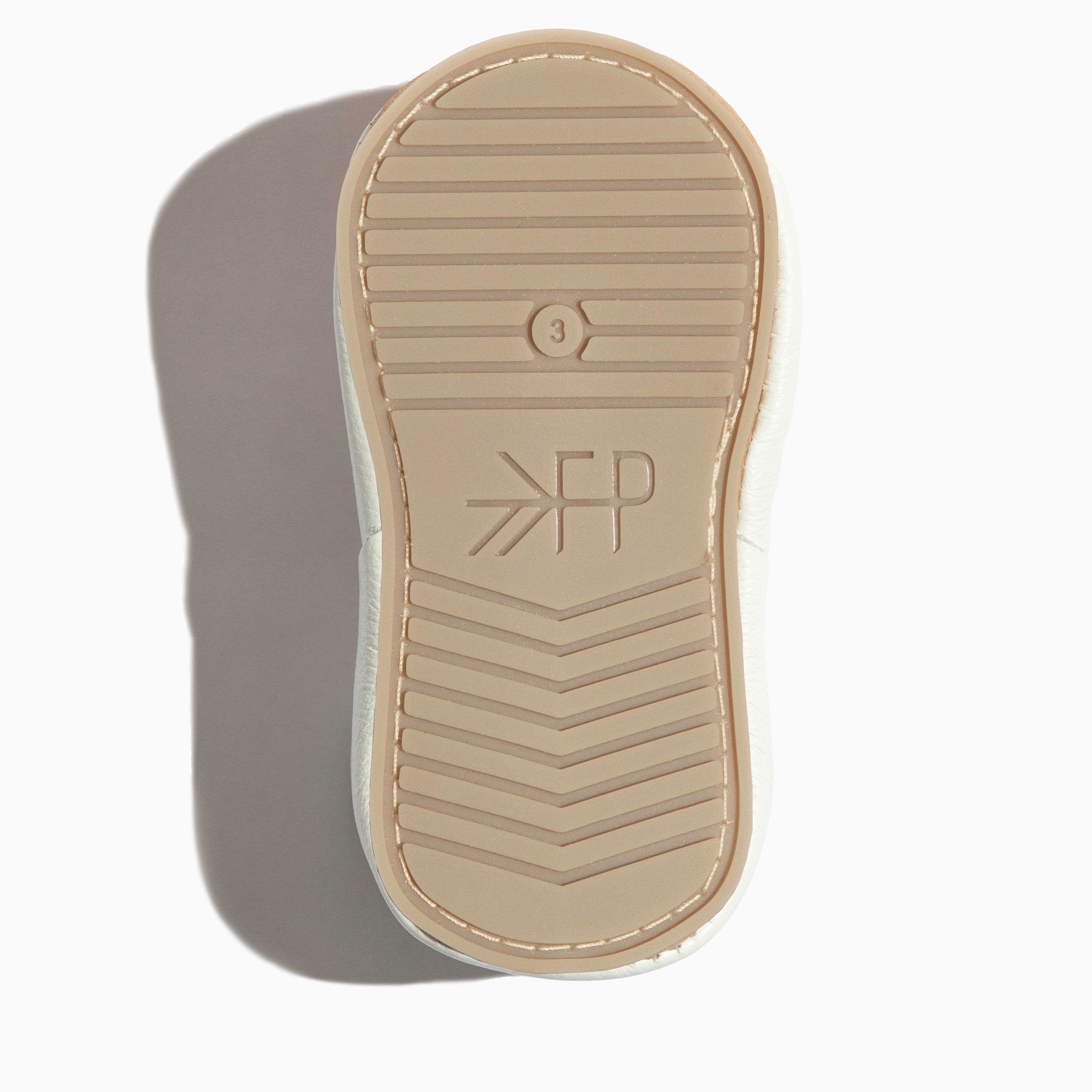 Toasted Bright White T-bar Baby Shoe