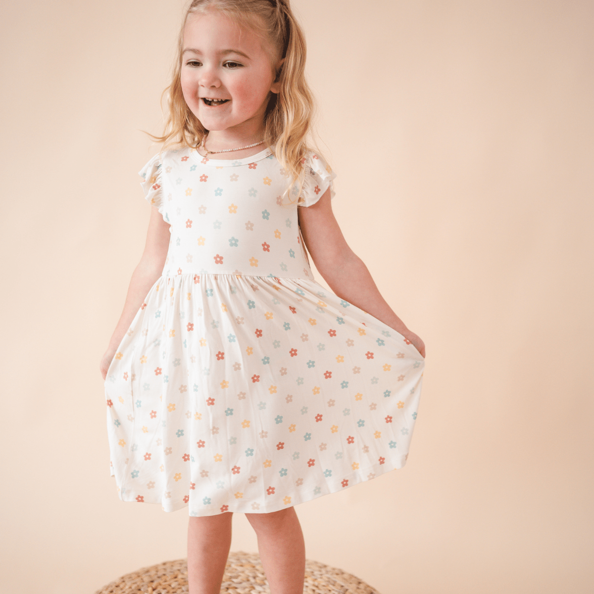 Bamboo Short Sleeve Twirl Dress