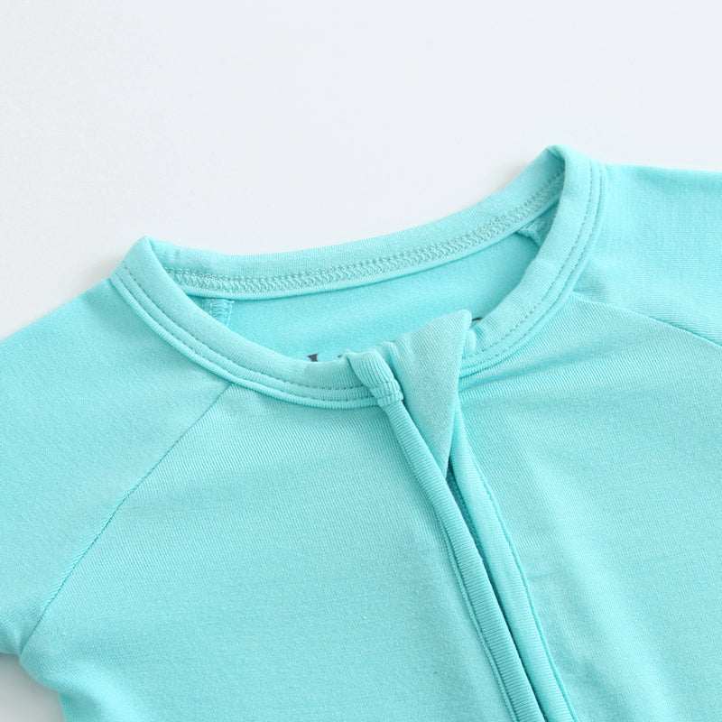 Tranquil Turquoise Zippered Baby Romper
