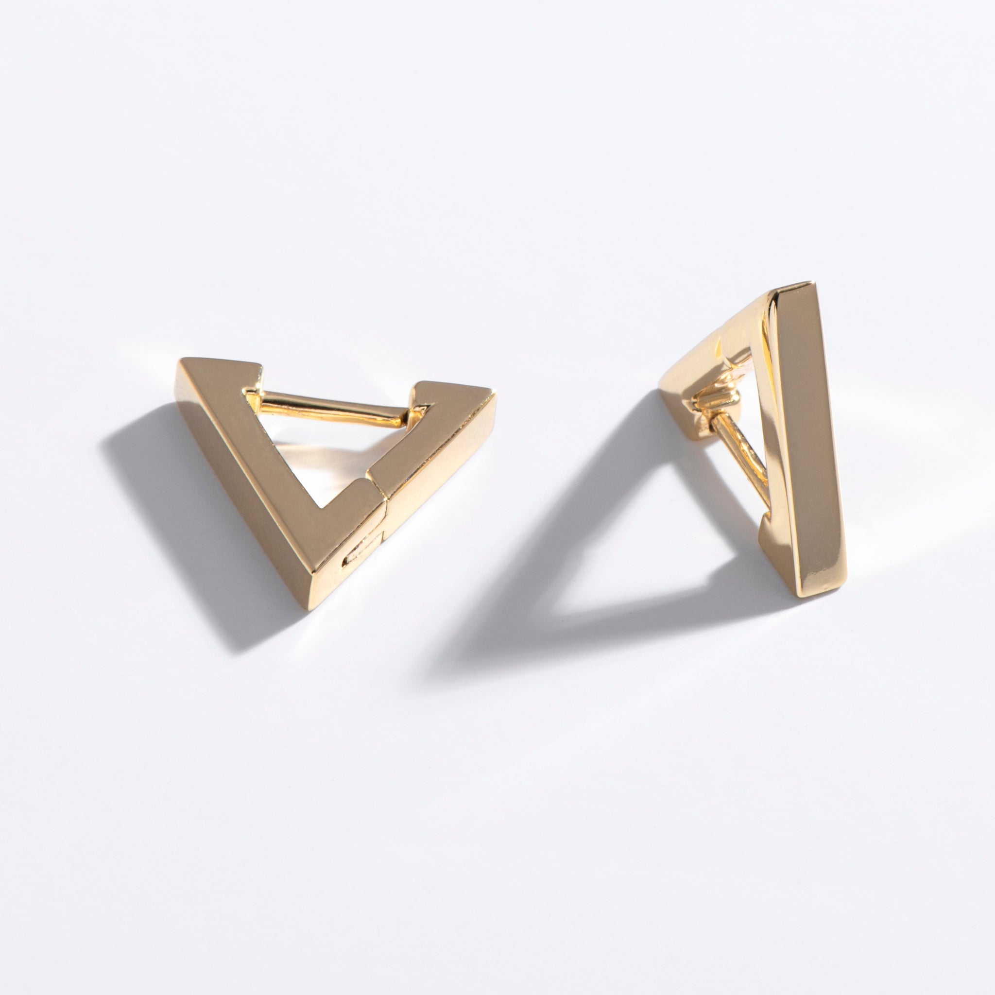Triangle Huggie Hoops