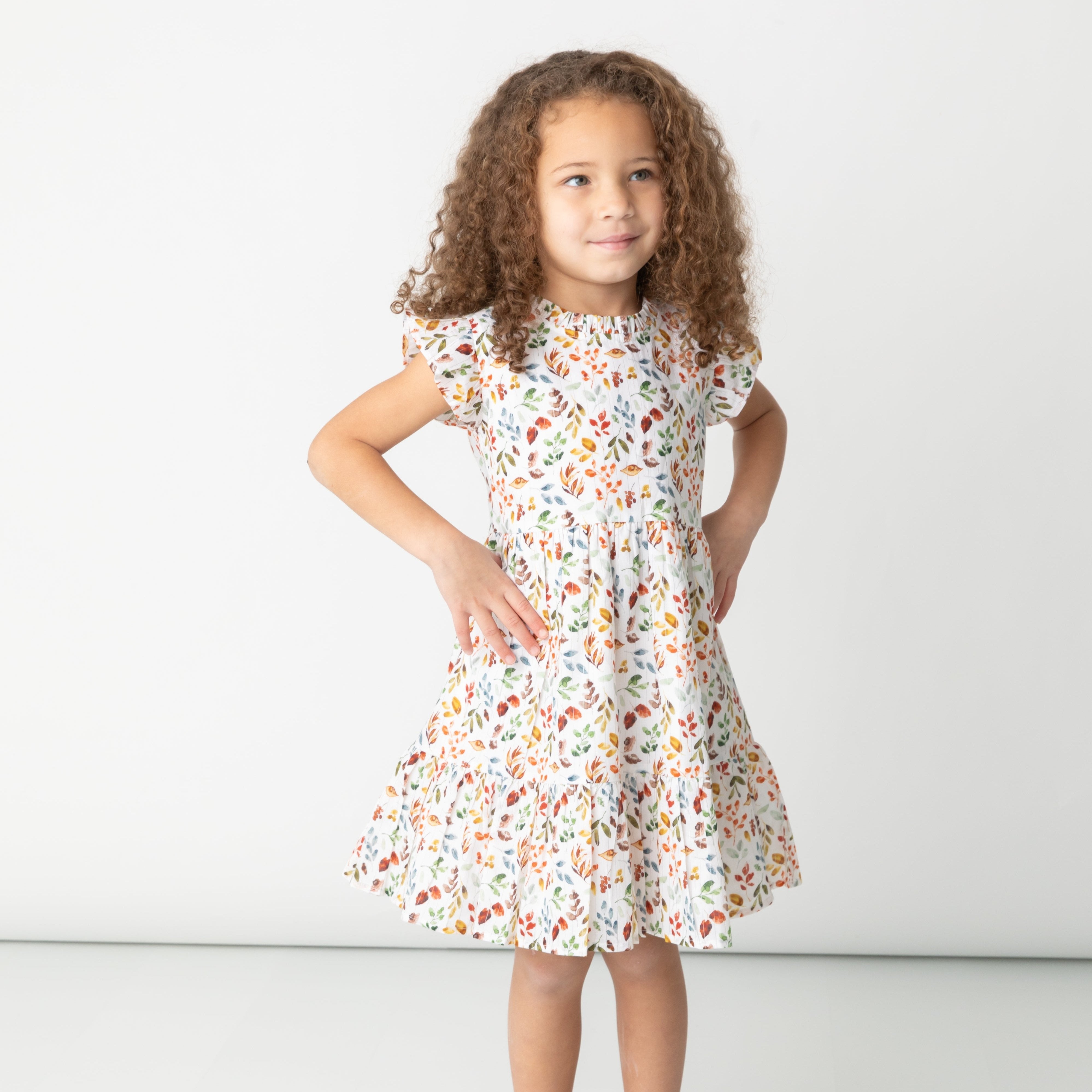 Autumn Leaves Ruffle Dress In Lurex