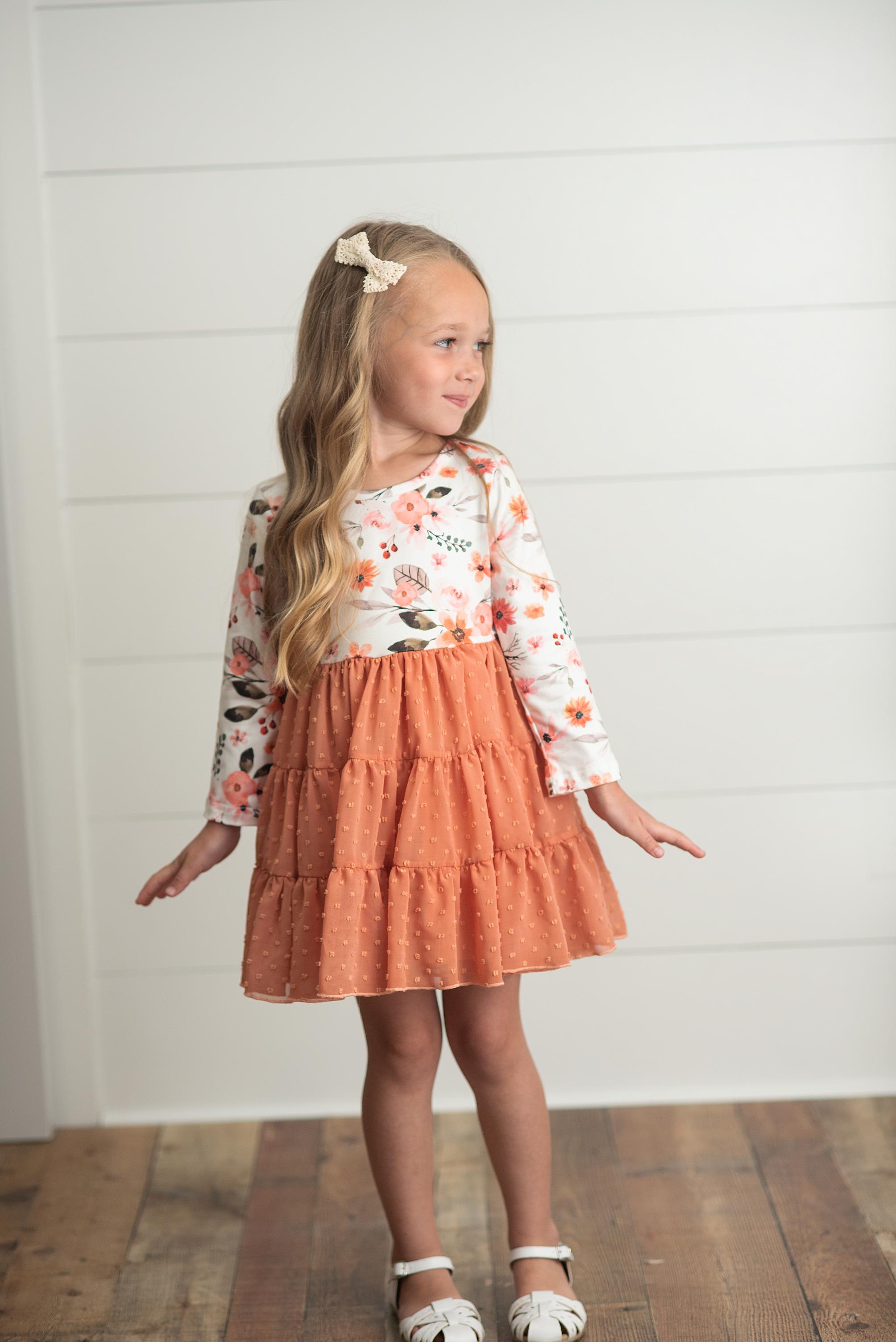 Rust Swiss Dot Tulle Dress