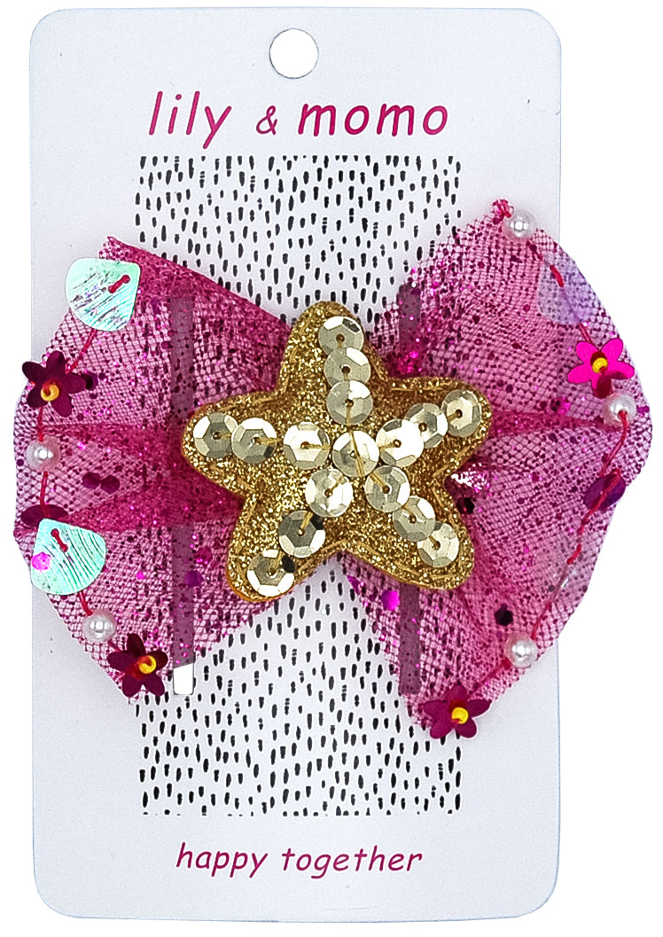 Tulle Starfish Hair Clip- Pretty Pink