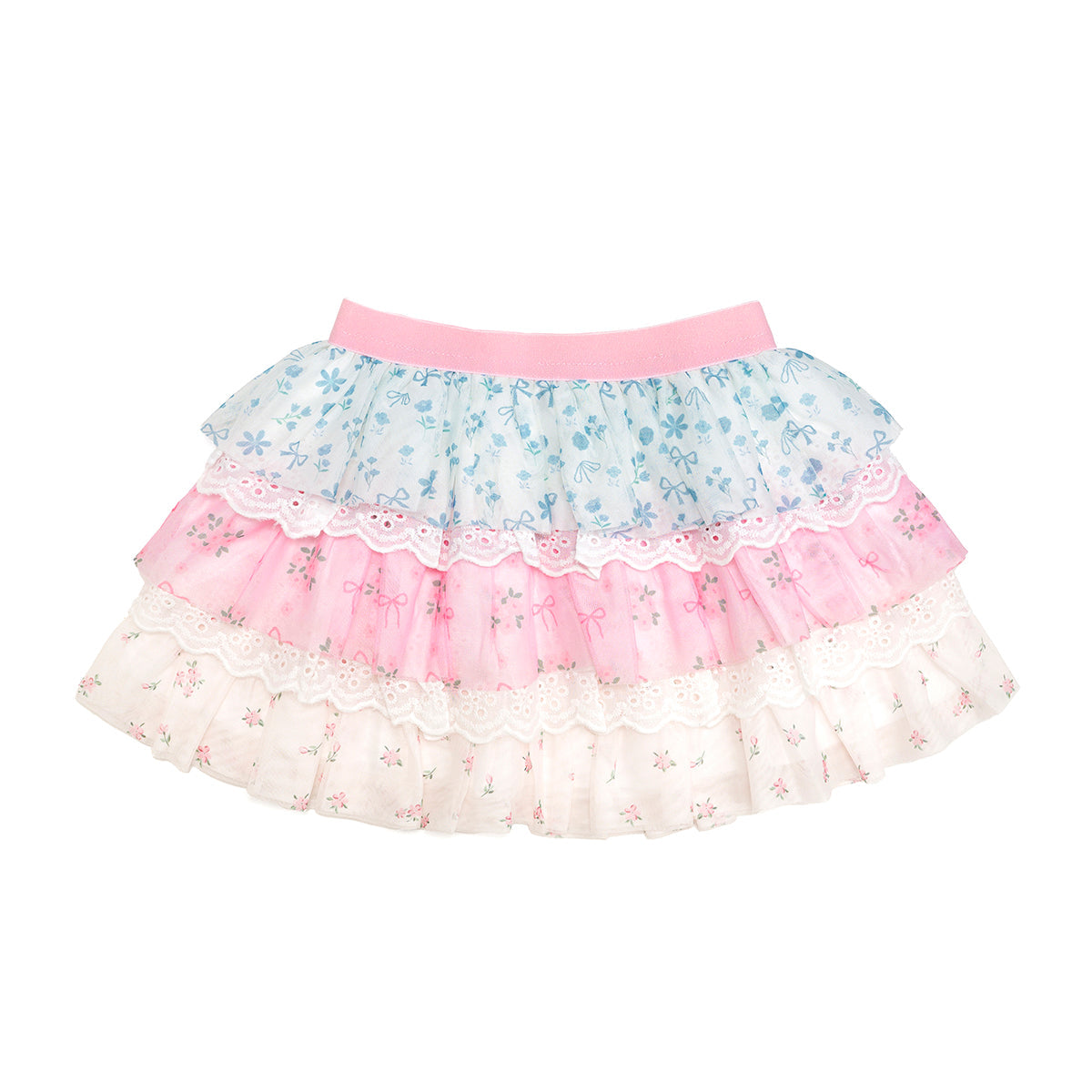 Floral & Lace Tiered Tutu Skirt