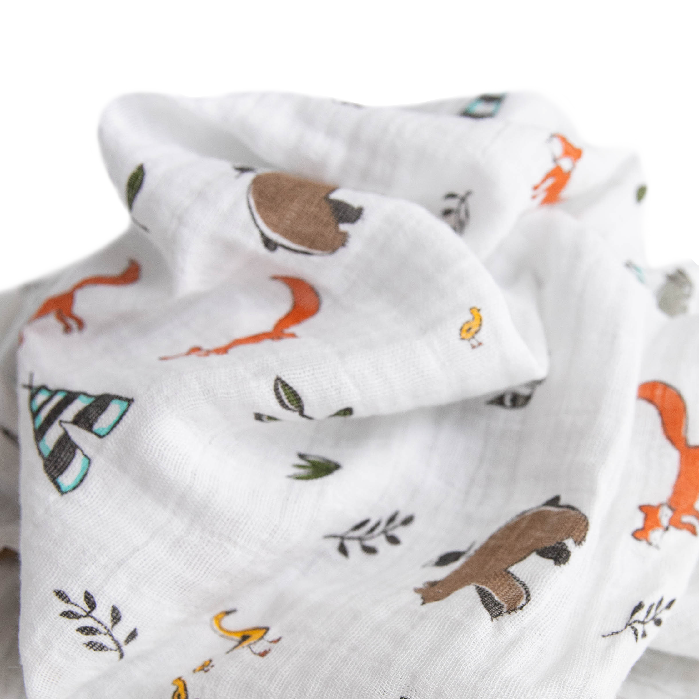 Cotton Muslin Swaddle Blanket 3 Pack - Forest Friends 2