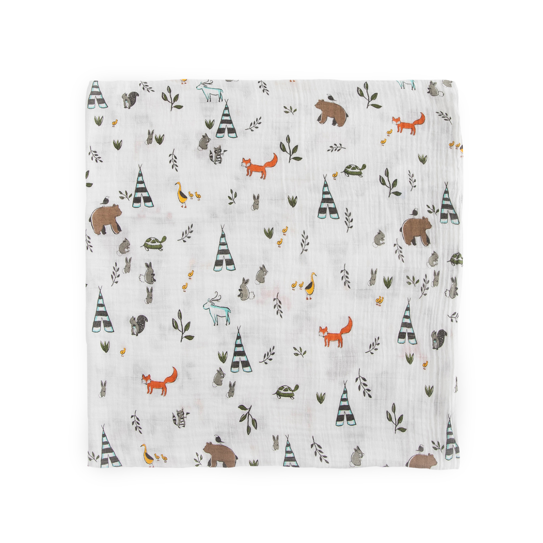 Cotton Muslin Swaddle Blanket 3 Pack - Forest Friends 2