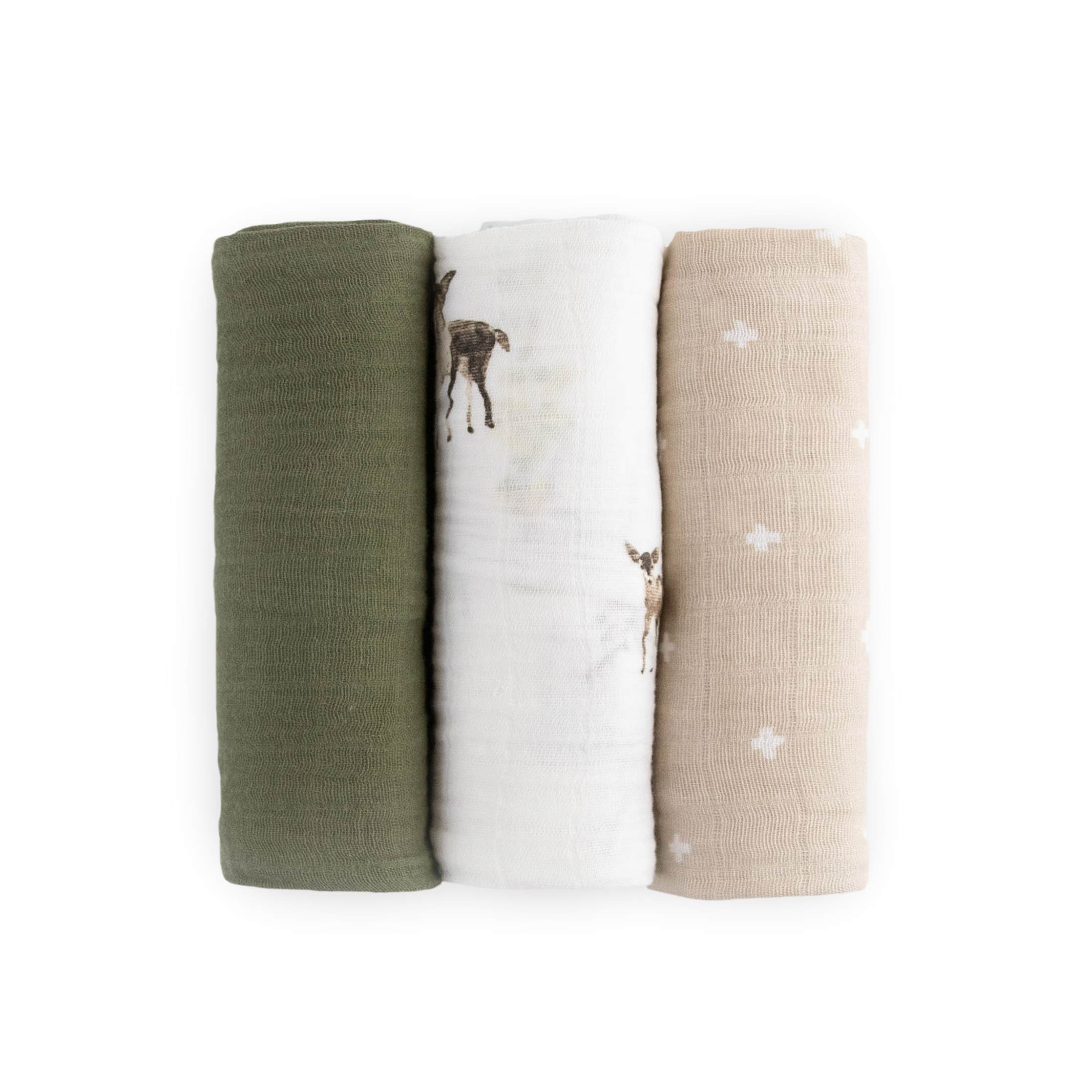 Cotton Muslin Swaddle Blanket 3 Pack - Oh Deer 2