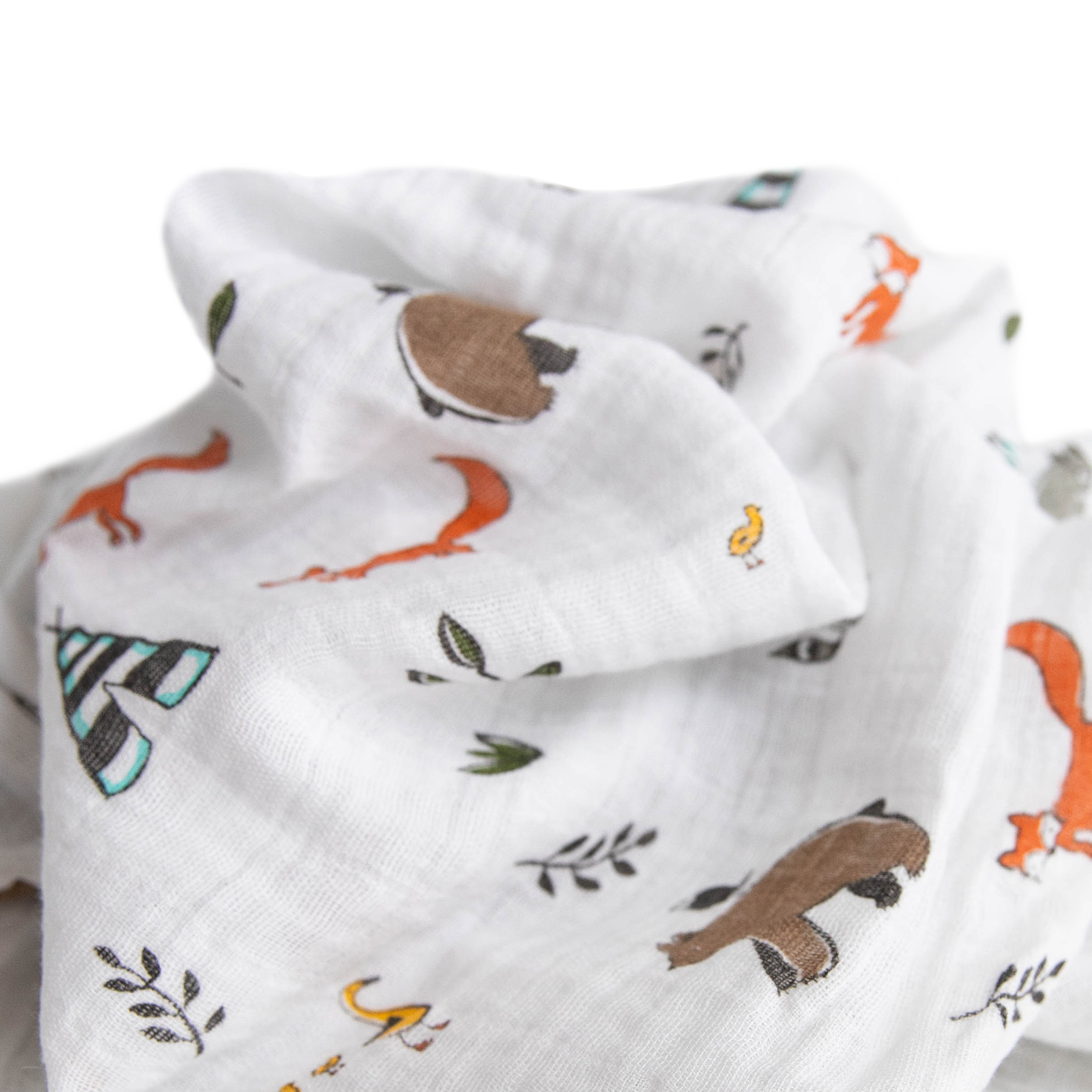 Cotton Muslin Swaddle Blanket - Forest Friends