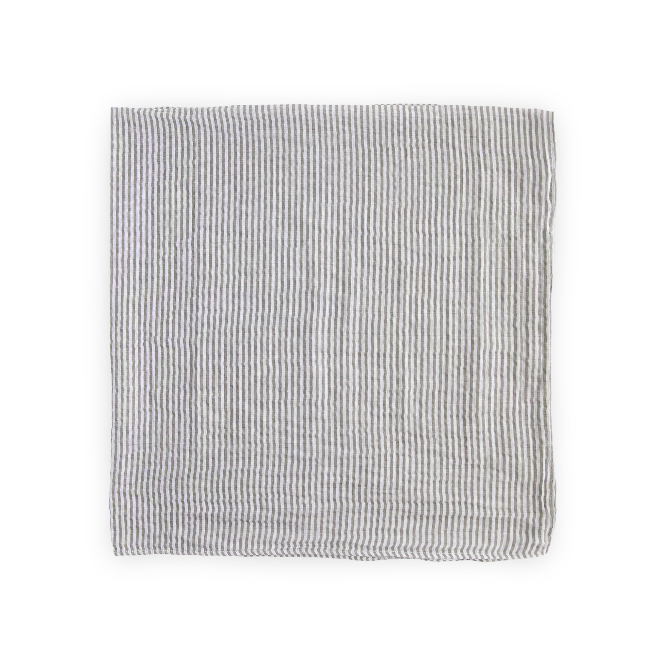 Cotton Muslin Swaddle Blanket - Grey Stripe
