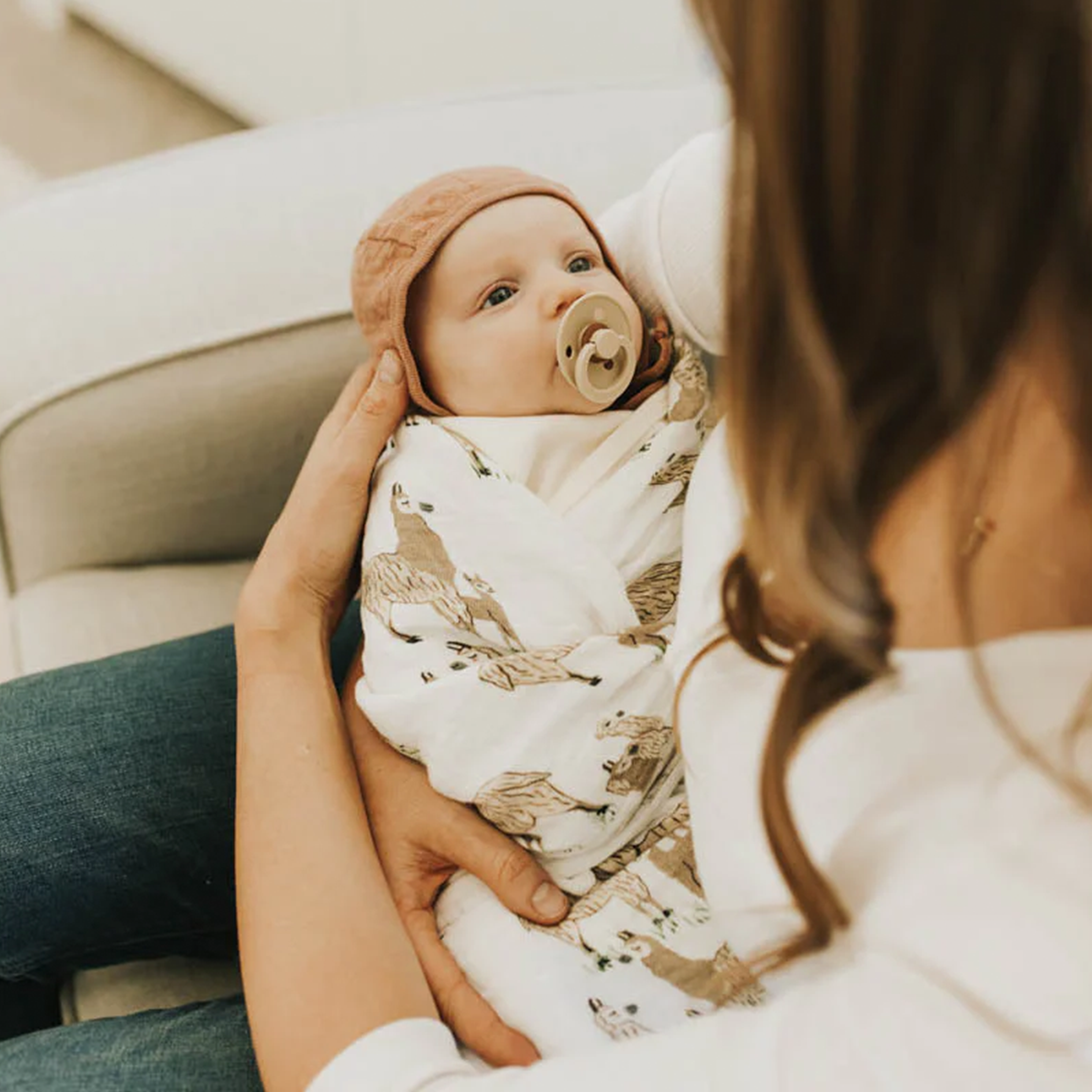 Cotton Muslin Swaddle Blanket - Llama Llama