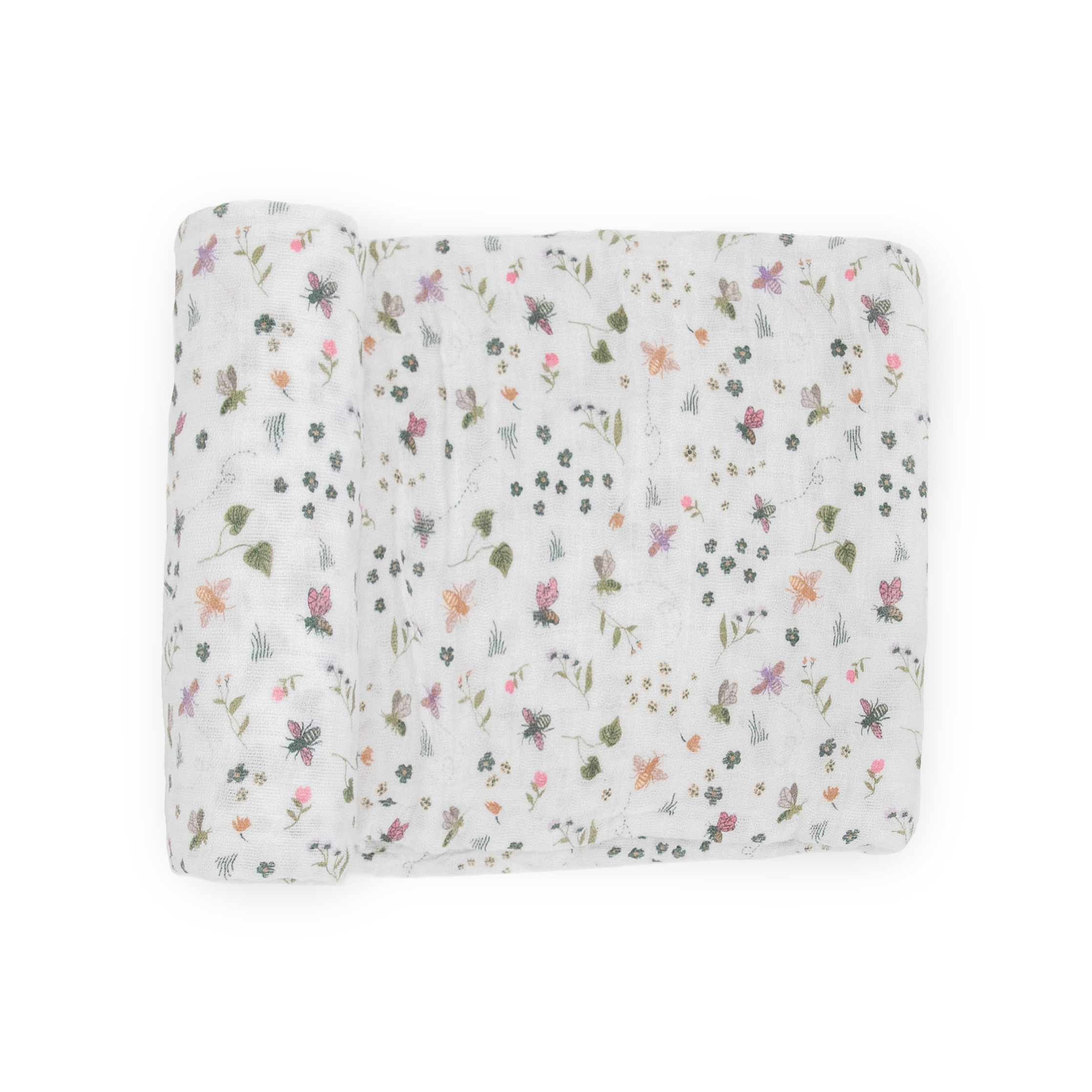 Cotton Muslin Swaddle Blanket - Garden Bees