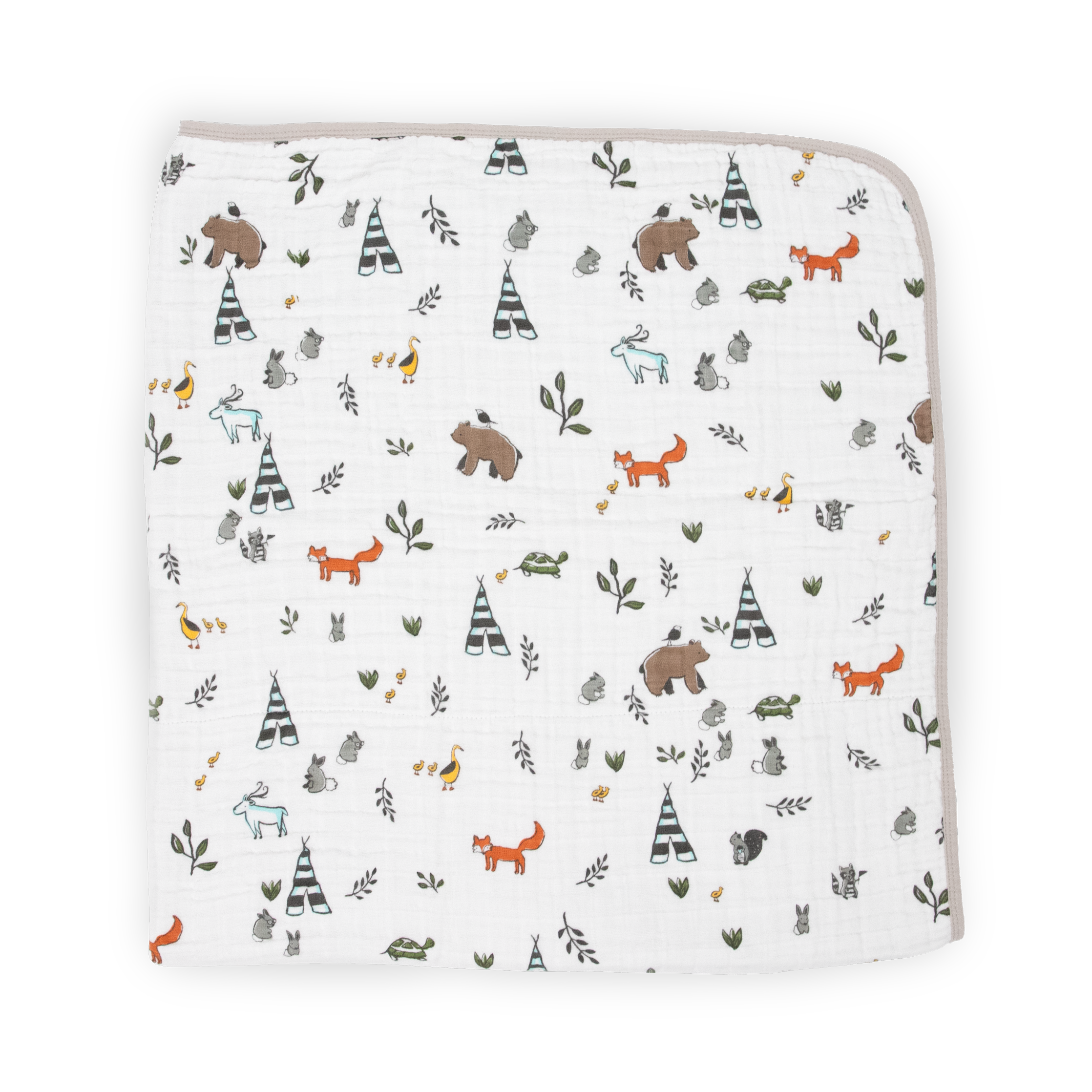 Original Cotton Muslin Quilt - Forest Friends
