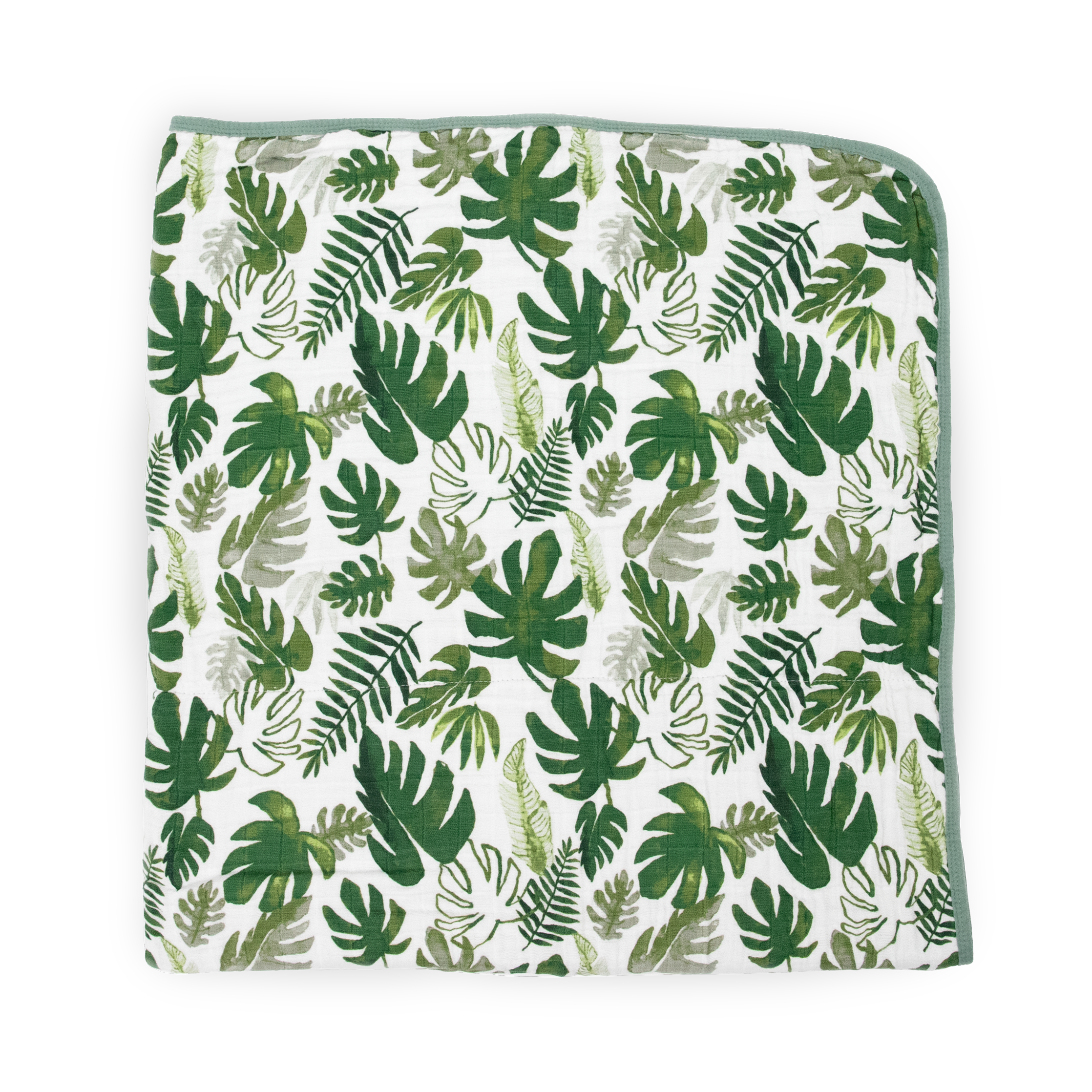 Original Cotton Muslin Quilt - Tropical Leaf