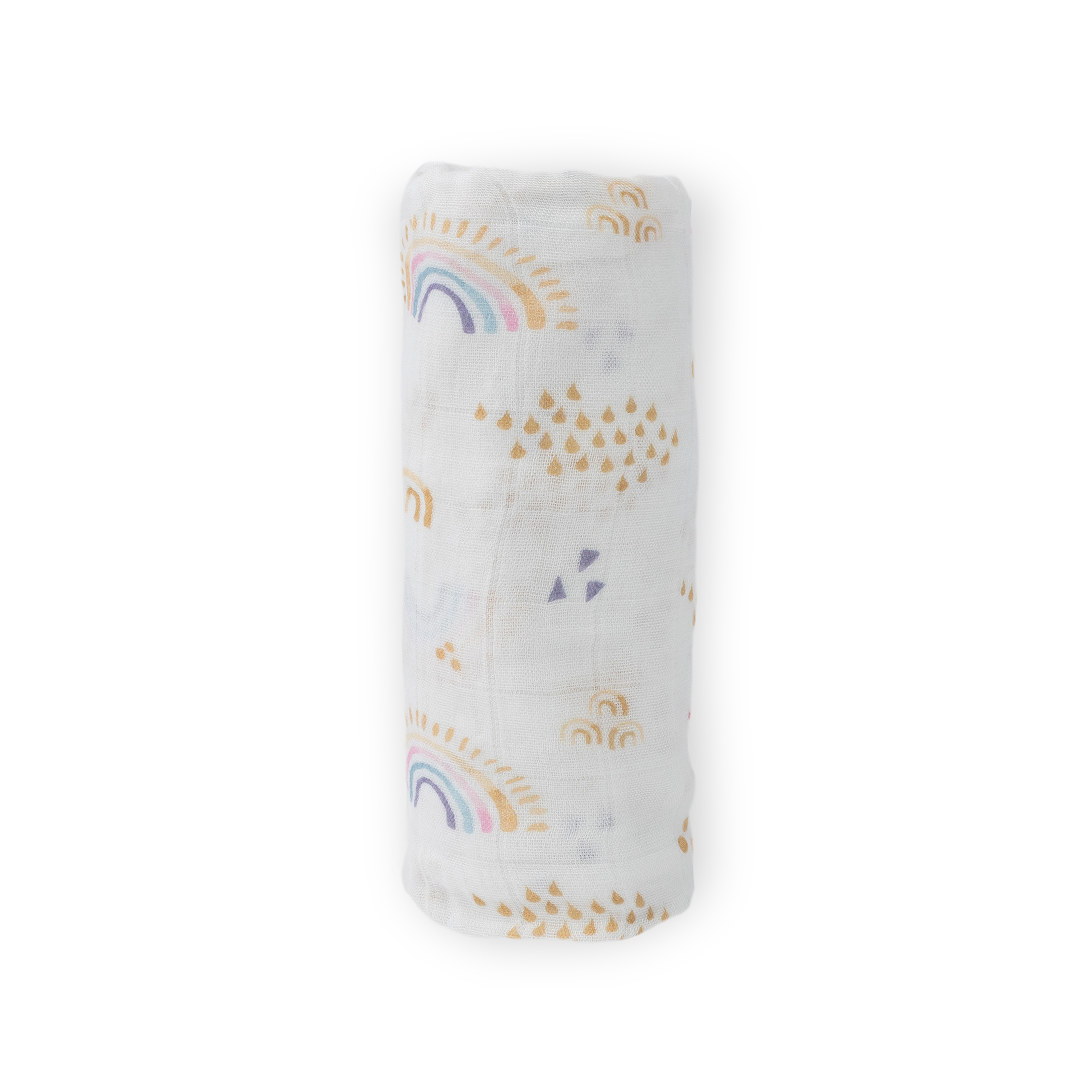 Deluxe Muslin Swaddle Blanket - Rainbows & Raindrops