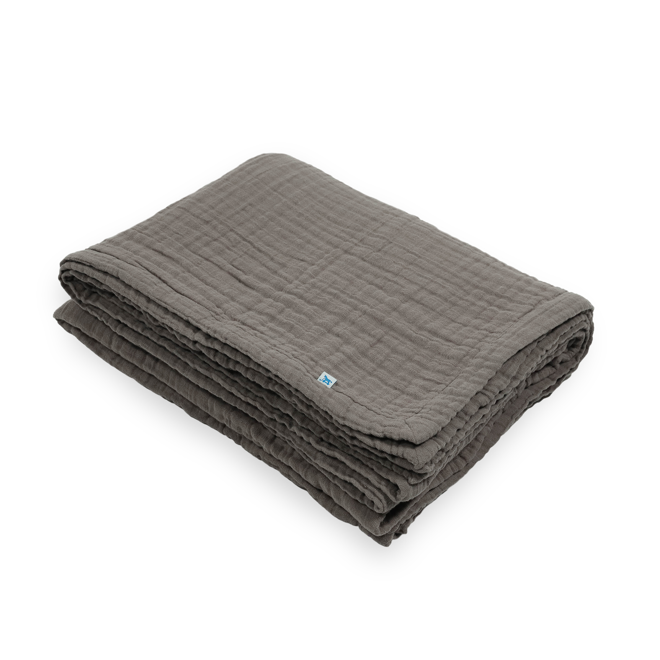 Cotton Muslin Quilted Throw - Mocha
