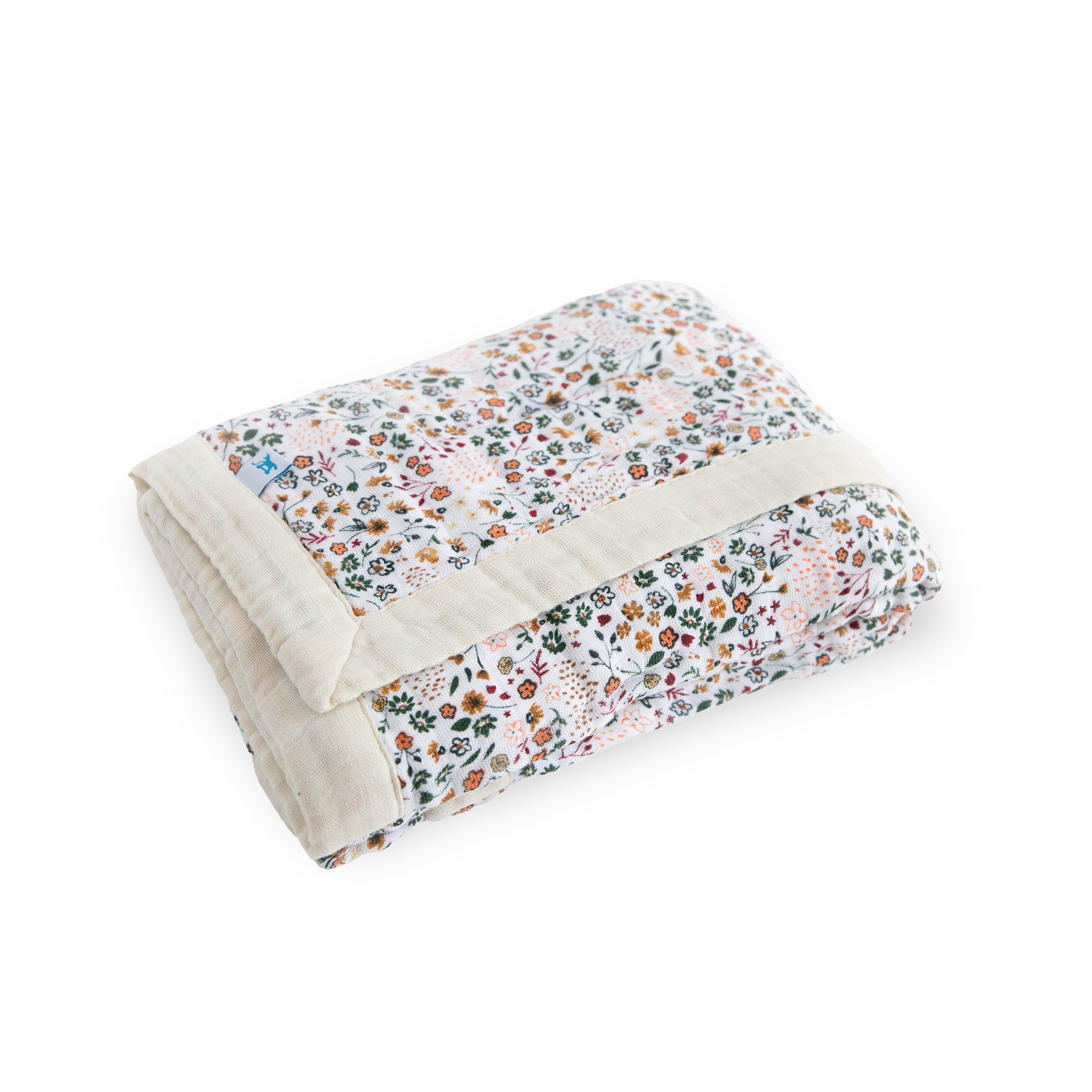 Cotton Muslin Baby Quilt - Pressed Petals
