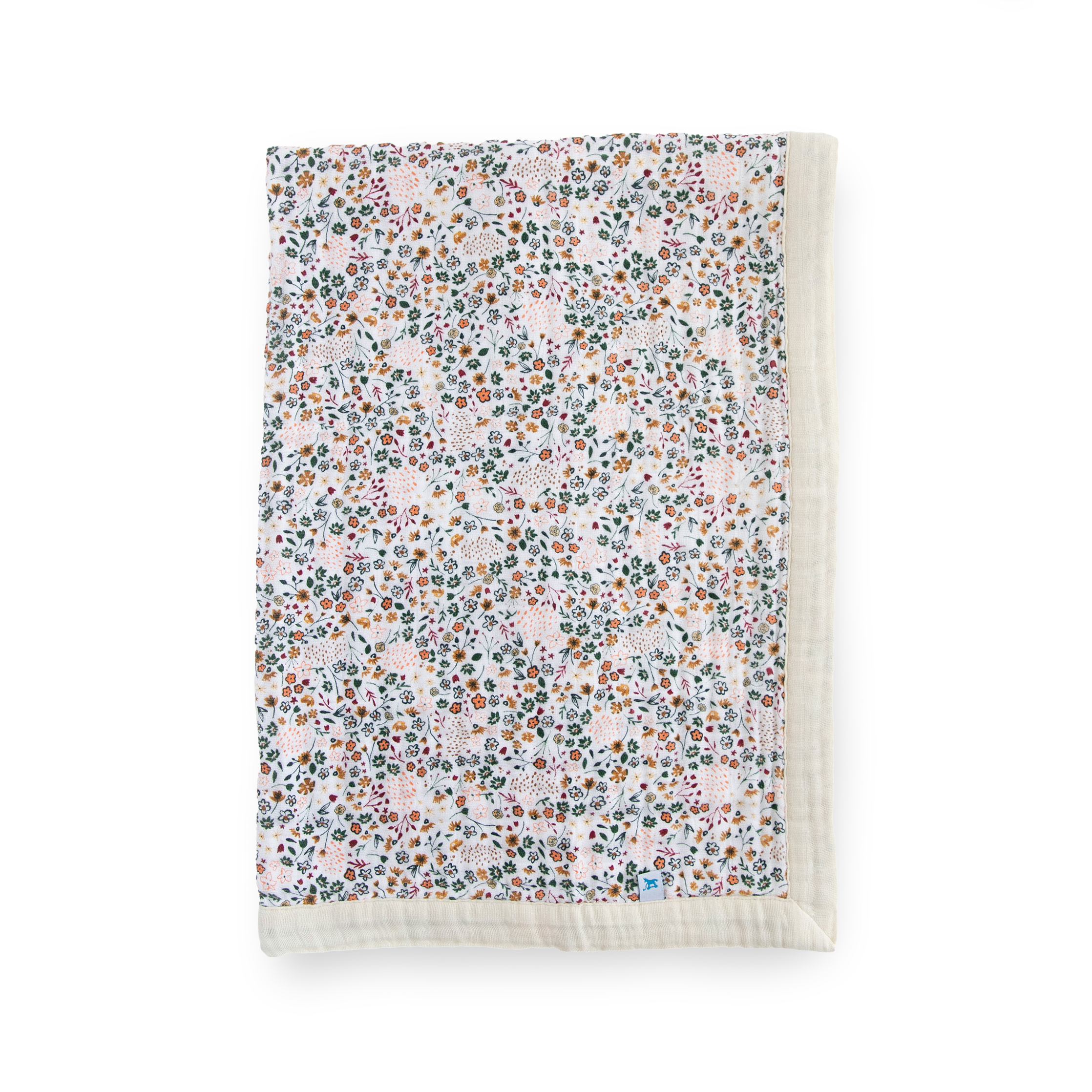 Cotton Muslin Baby Quilt - Pressed Petals