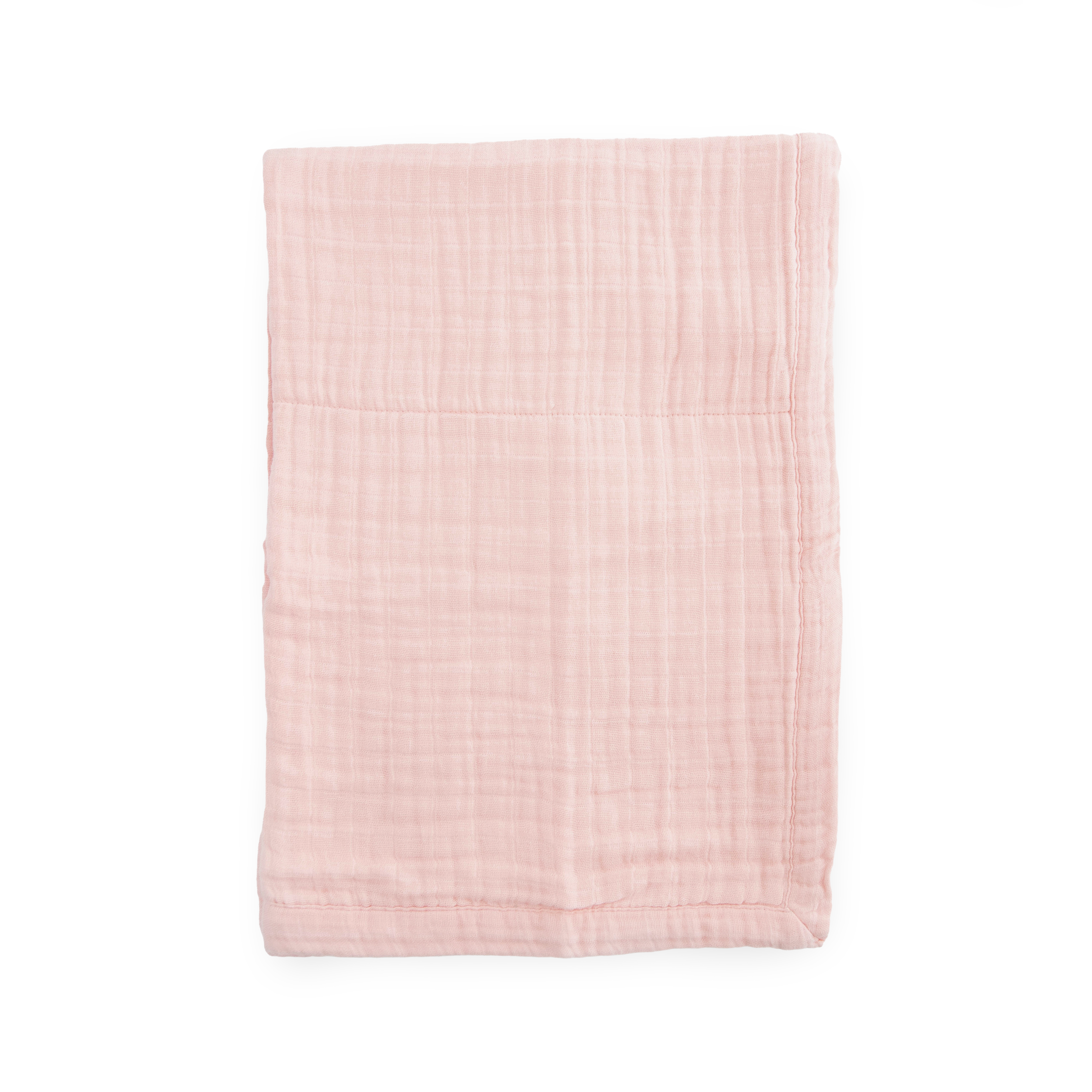 Cotton Muslin Baby Quilt - Light Pink