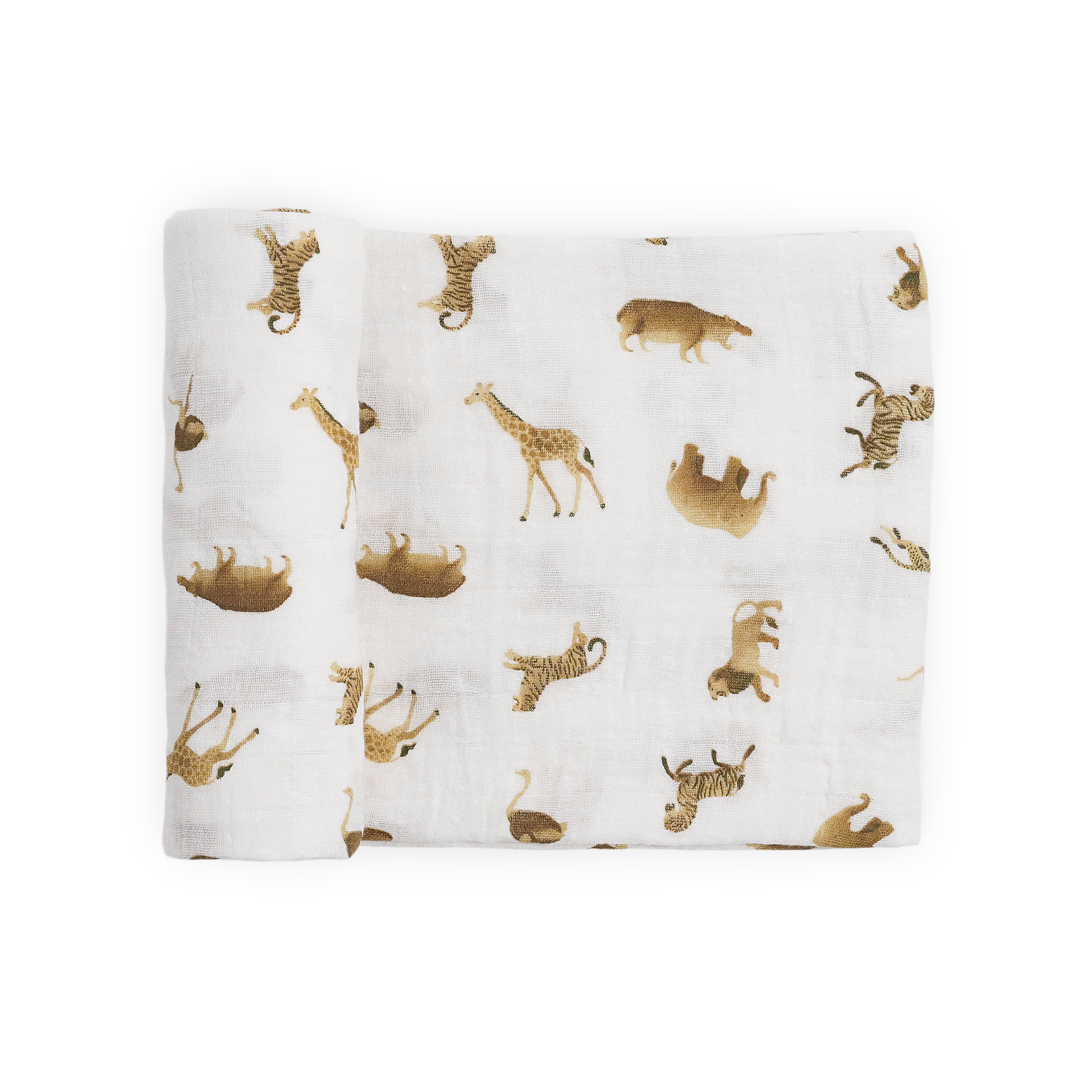 Organic Cotton Muslin Swaddle Blanket - Animal Crackers
