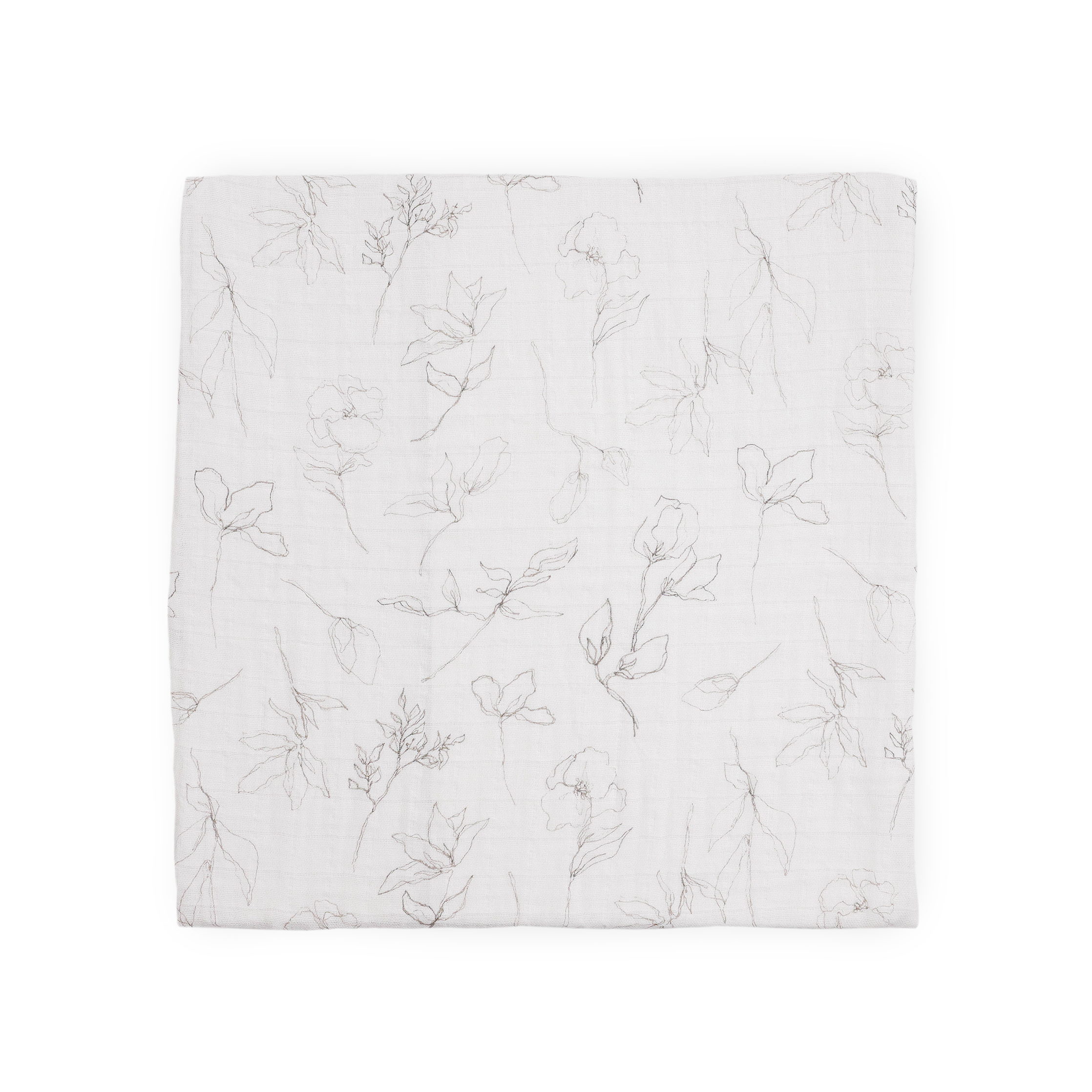 Organic Cotton Muslin Swaddle Blanket - Pencil Floral
