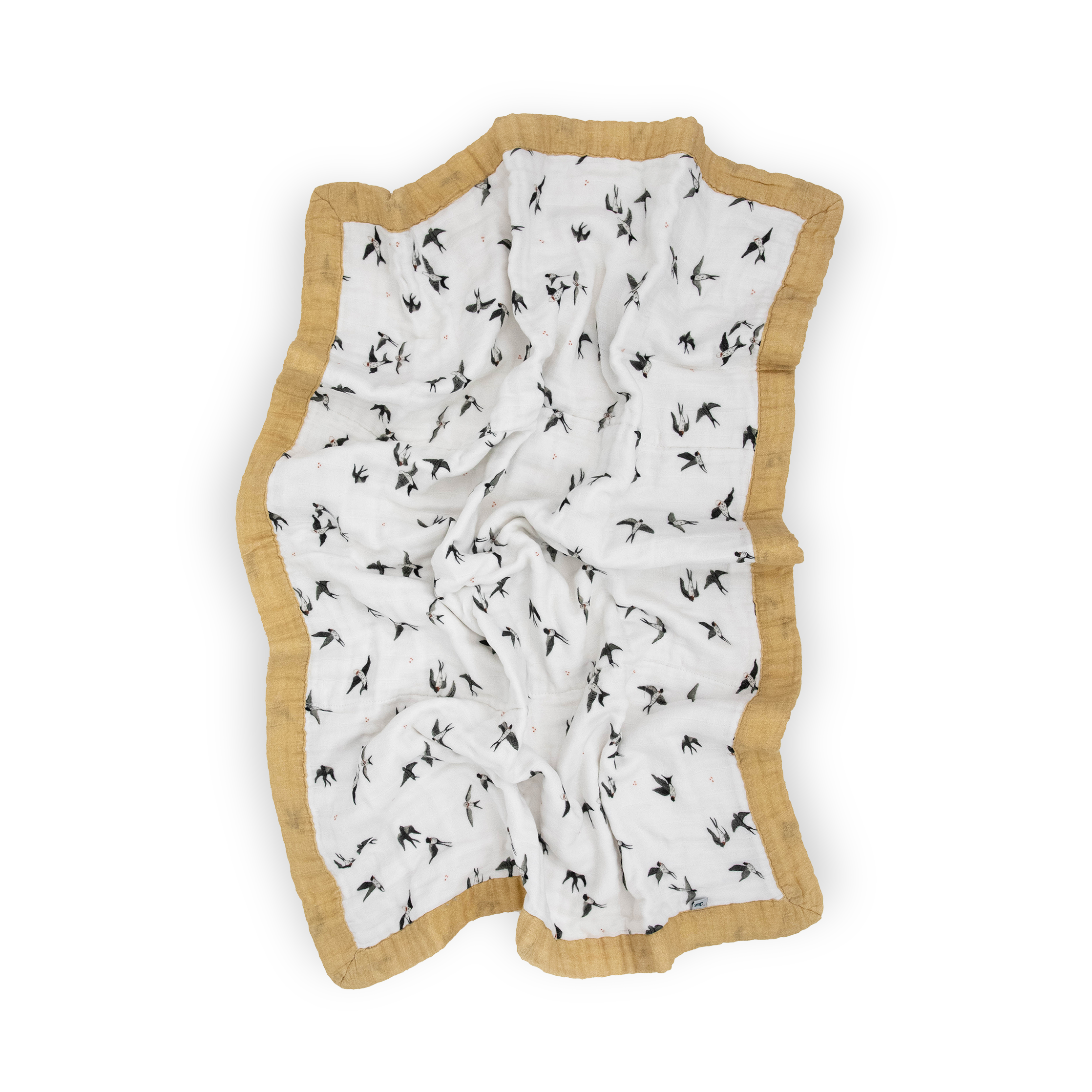 Organic Cotton Muslin Baby Quilt - Swallows