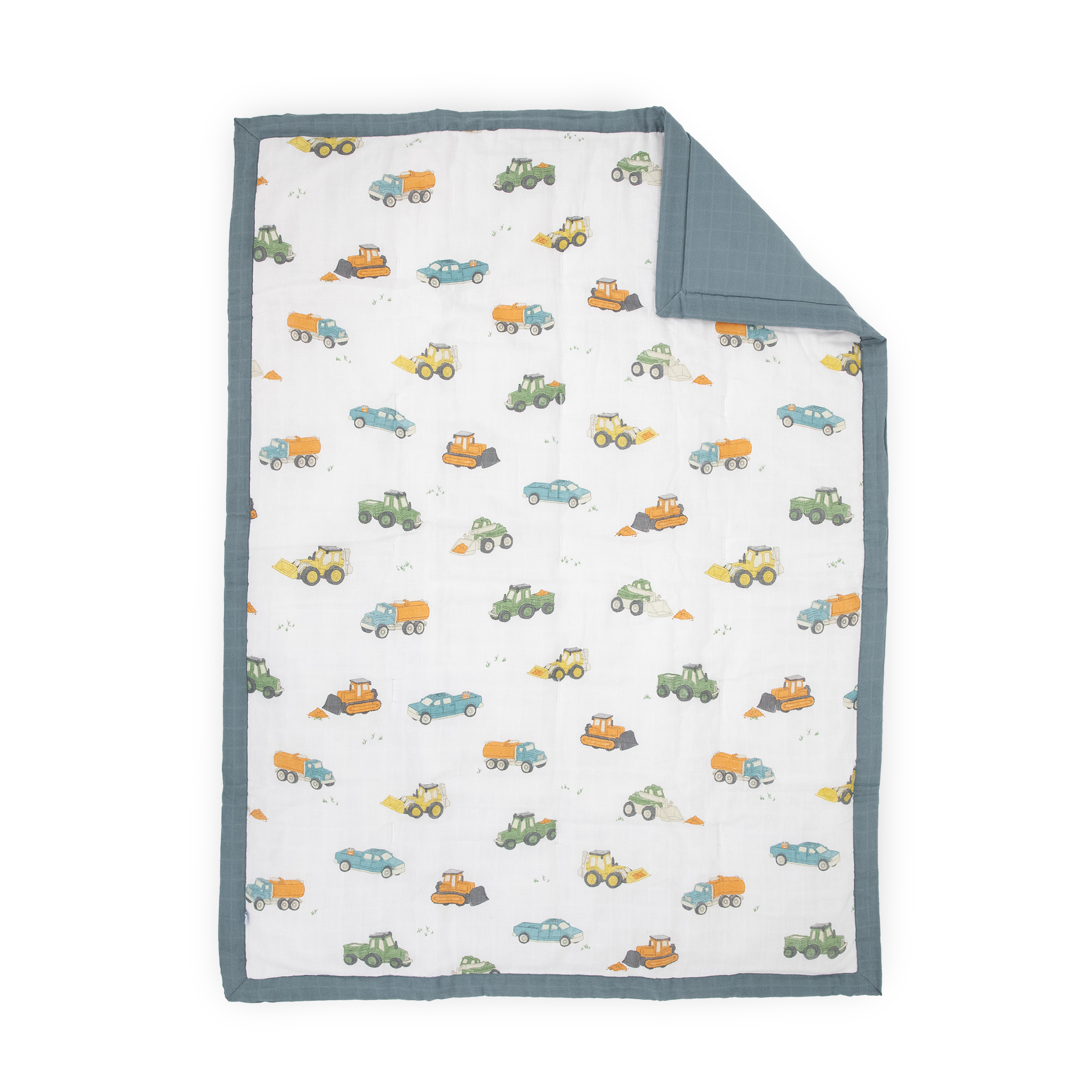 Cotton Muslin Toddler Bedding 3 Piece Set - Work Trucks