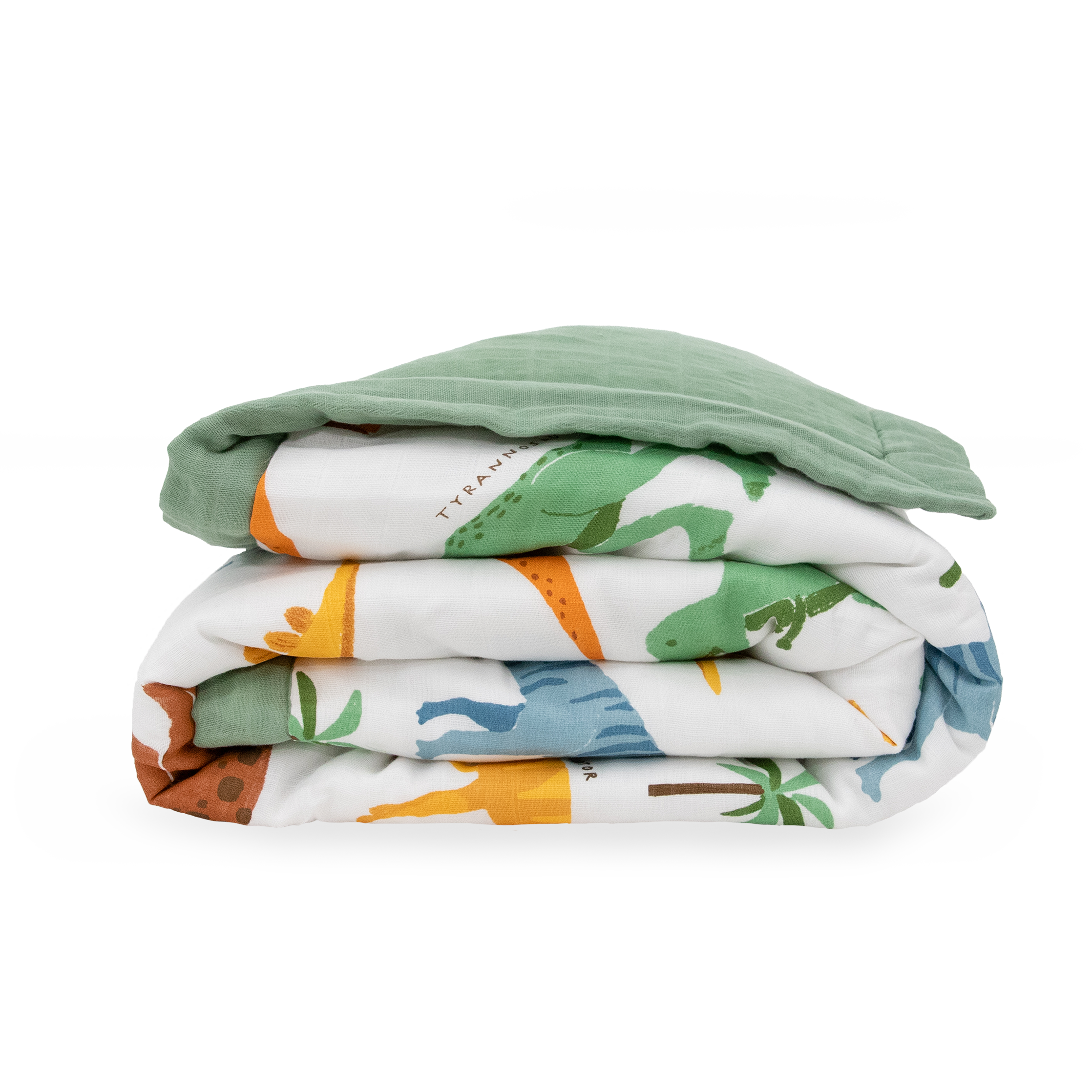 Cotton Muslin Toddler Comforter - Dino Names