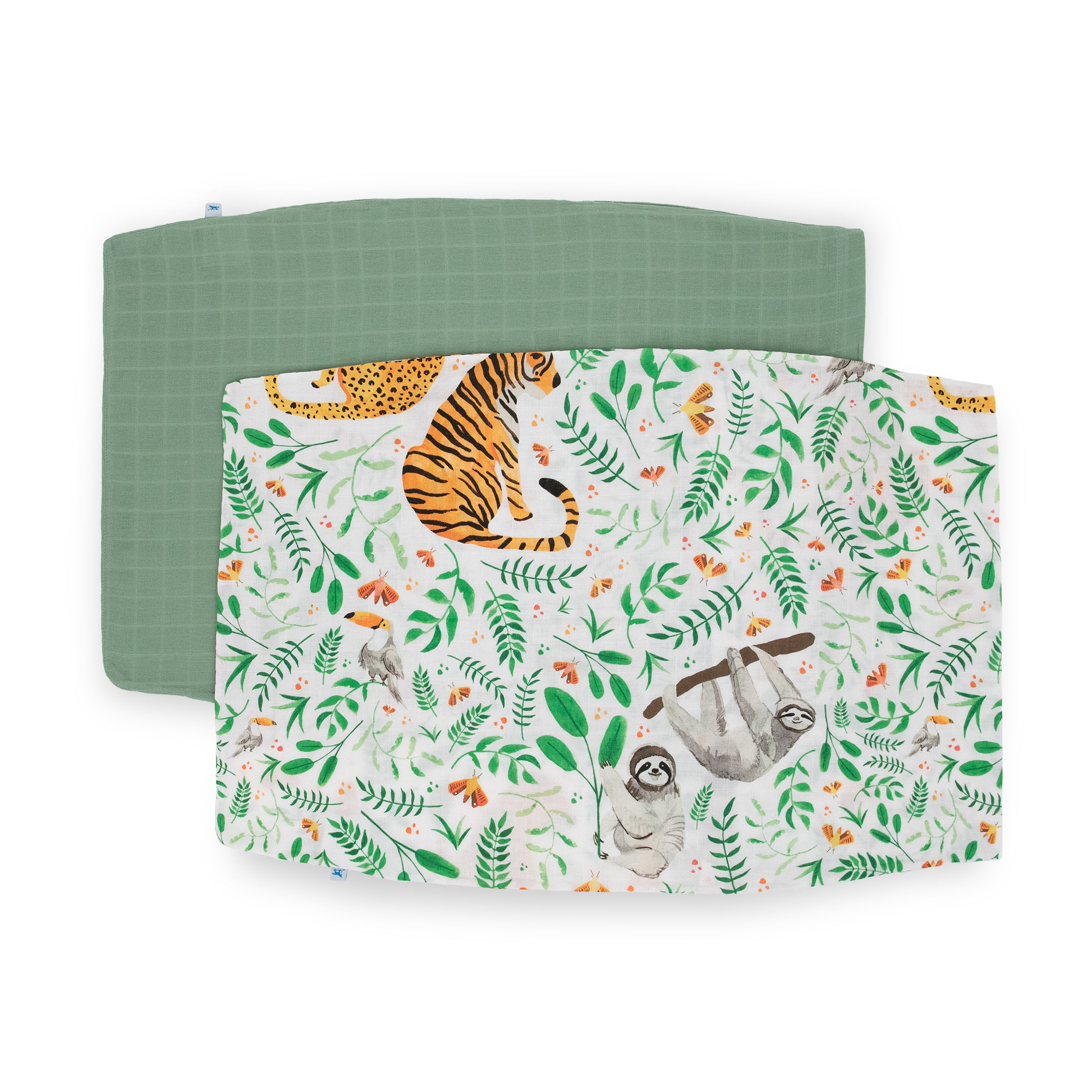 Cotton Muslin Pillowcase 2 Pack - Mighty Jungle