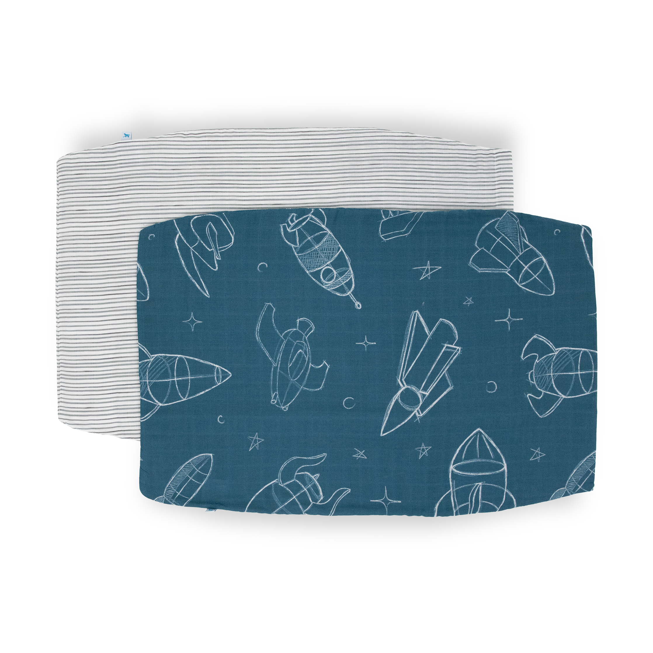 Cotton Muslin Pillowcase 2 Pack - Blast Off