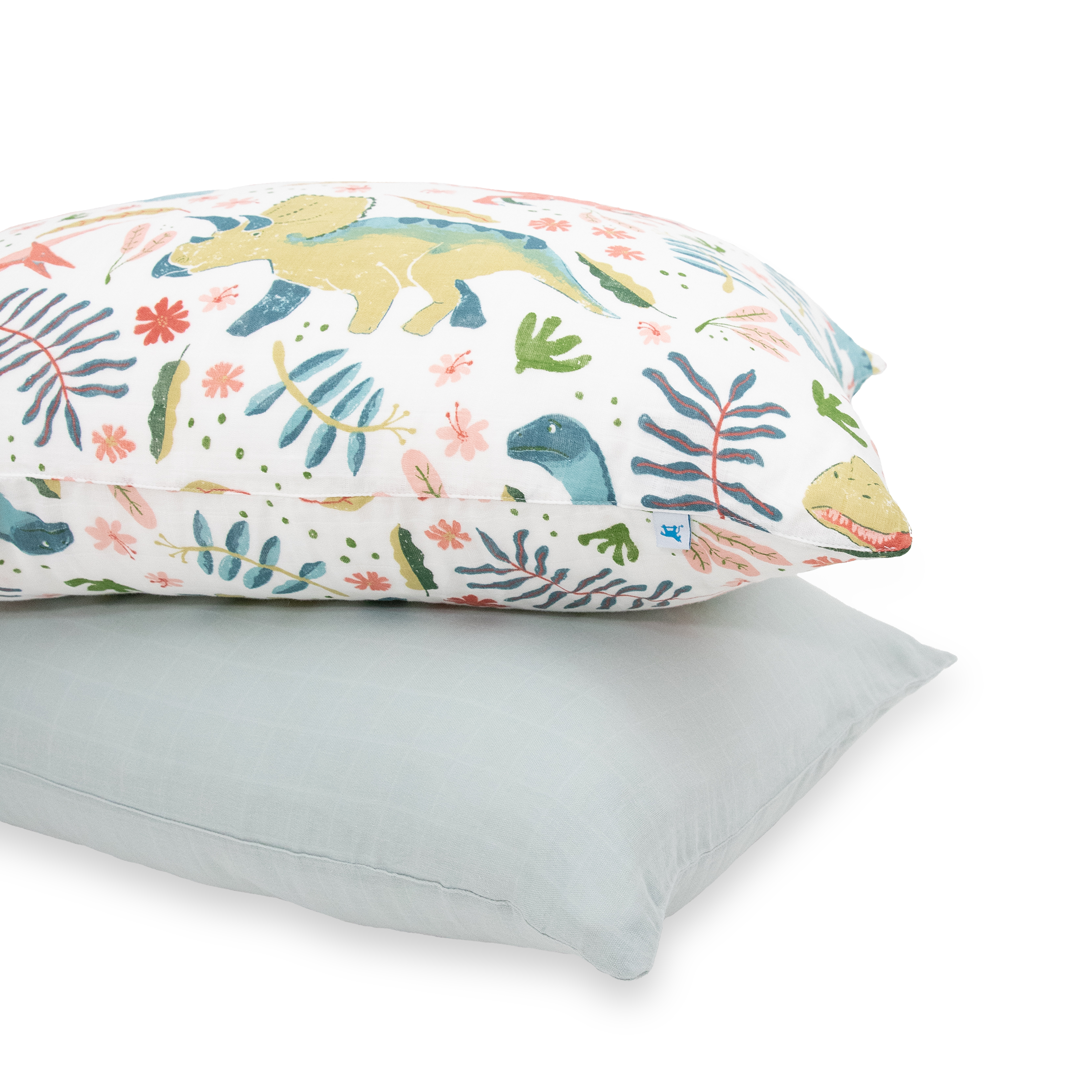Cotton Muslin Pillowcase 2 Pack - Boho Dino