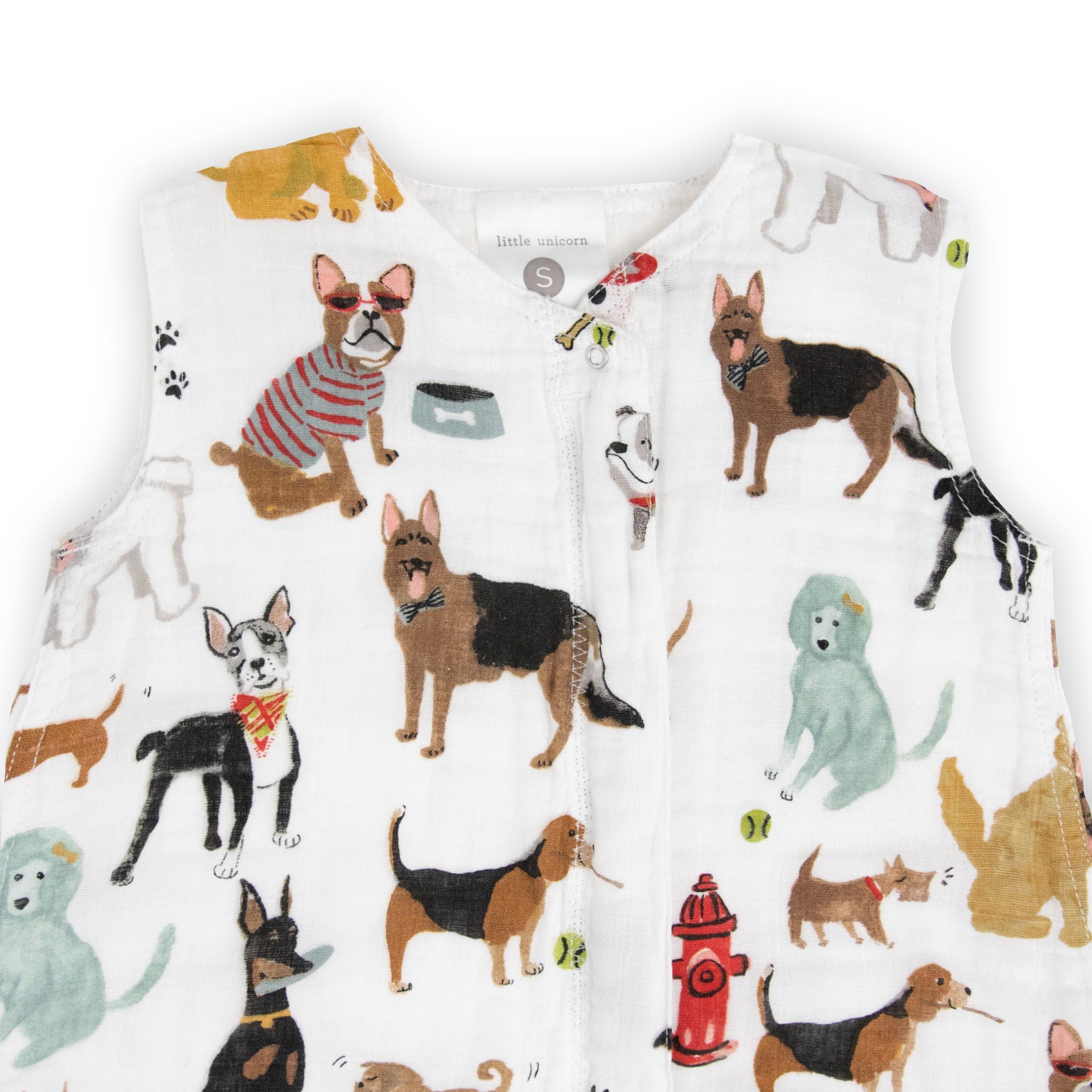 Cotton Muslin Sleep Bag - Woof