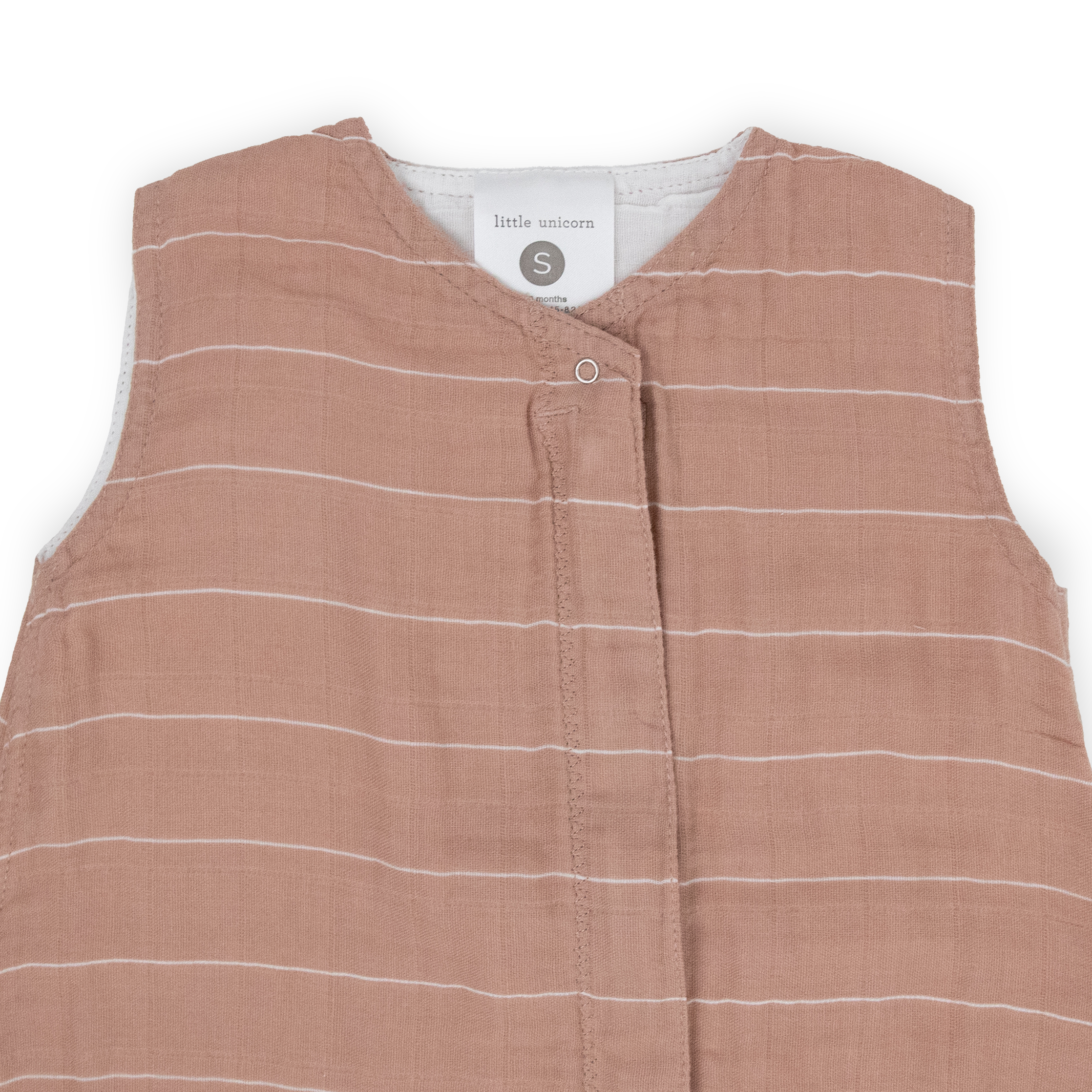 Cotton Muslin Sleep Bag - Mauve Stripe