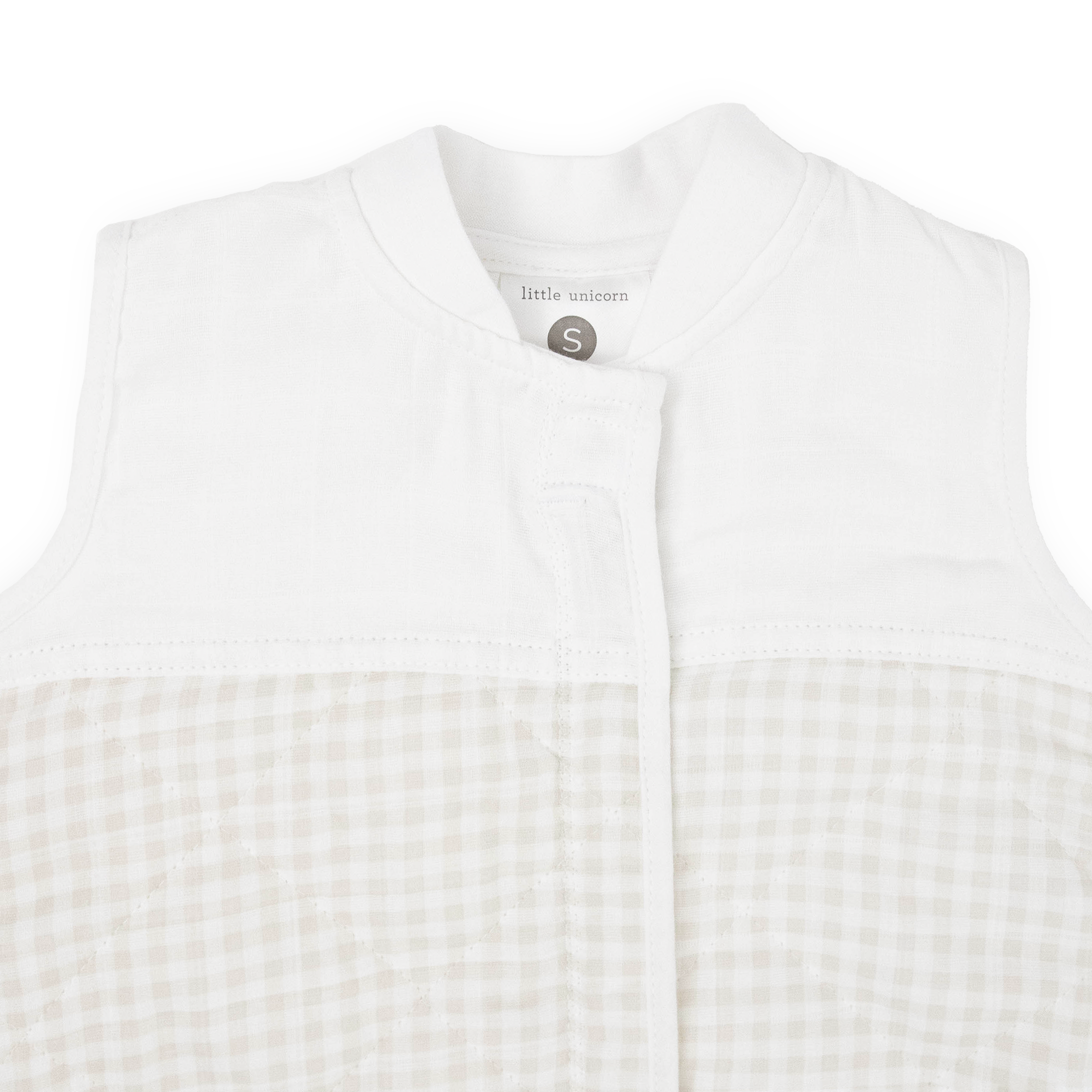 Cotton Muslin Quilted Sleep Bag - Tan Gingham