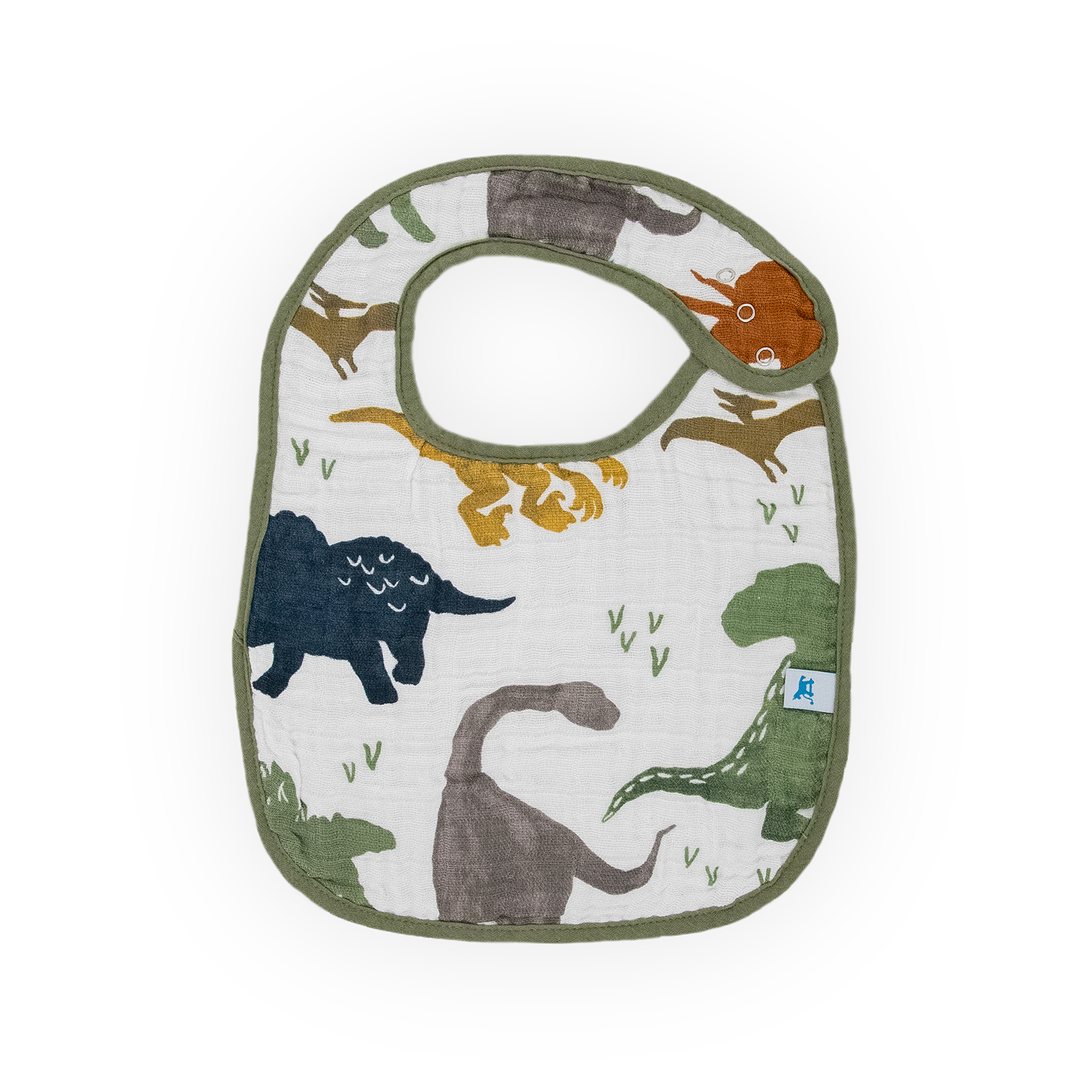 Cotton Muslin Classic Bib 3 Pack - Dino Friends 2
